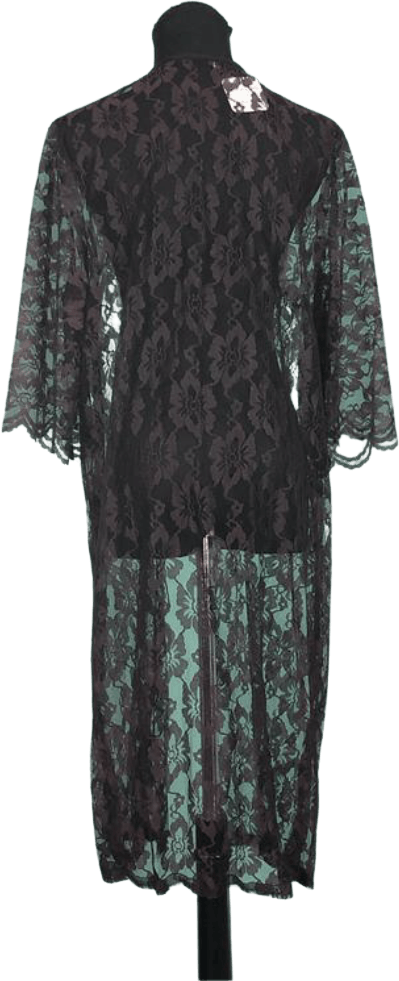 Vintage 70's Maroon Lace Tie Neck Robe | Shop THRILLING