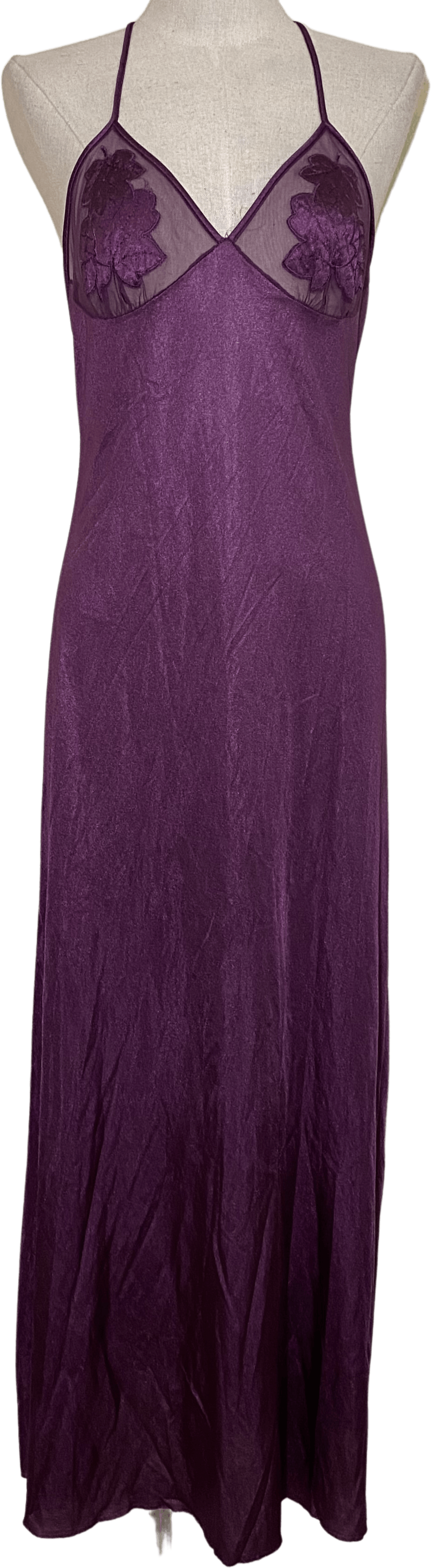 Vintage Maroon Sleeveless Slip with Long Sleeve Maxi Robe by Maidenform ...