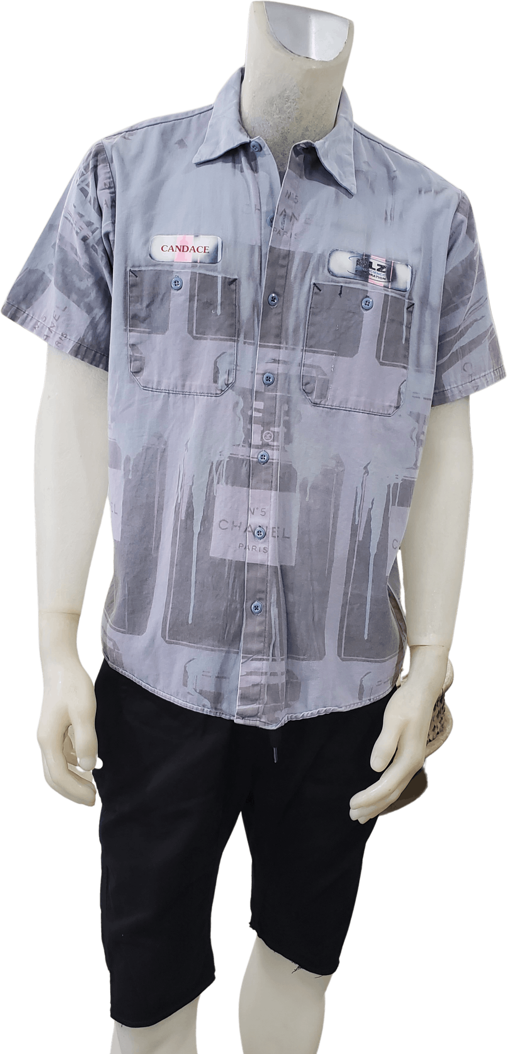 Vintage 70's/80's Men's Chanel N° 5 Artwork Deadstock Button Up Shirt |  Shop THRILLING