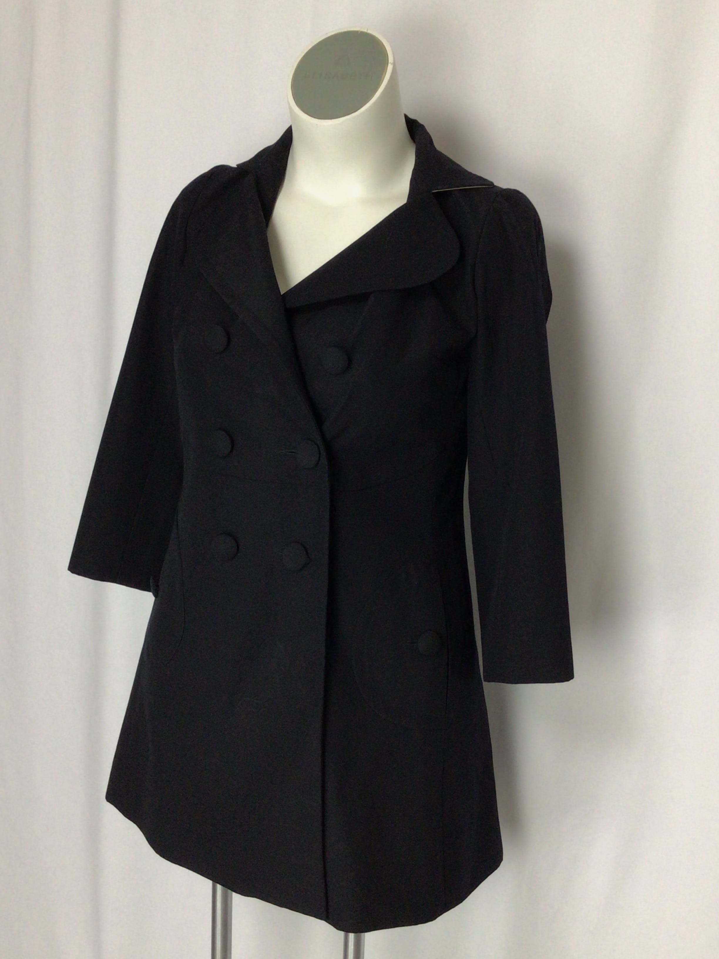 Vintage 90's Mod Black Double Breasted Button Down Coat by Harvey ...