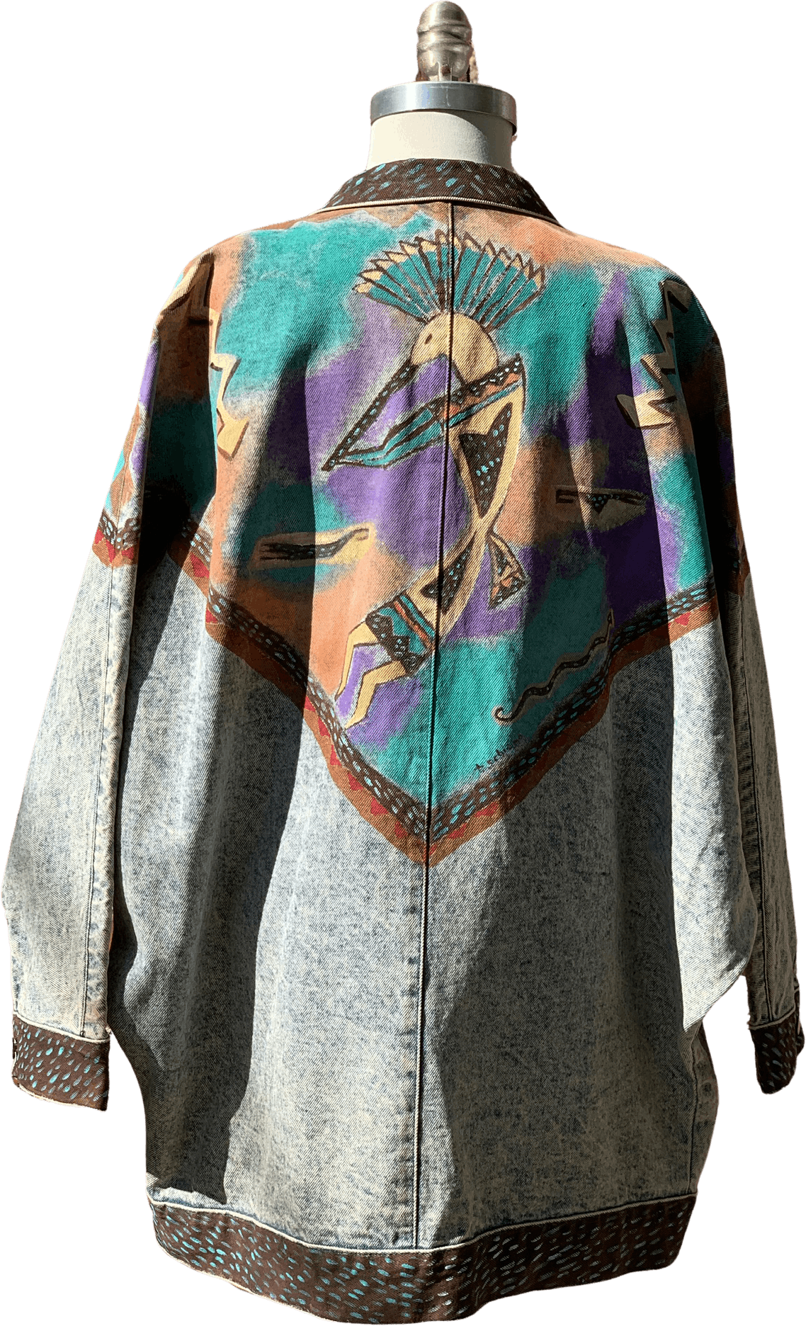 Vintage 80's Hand Painted Denim Jacket Shop THRILLING