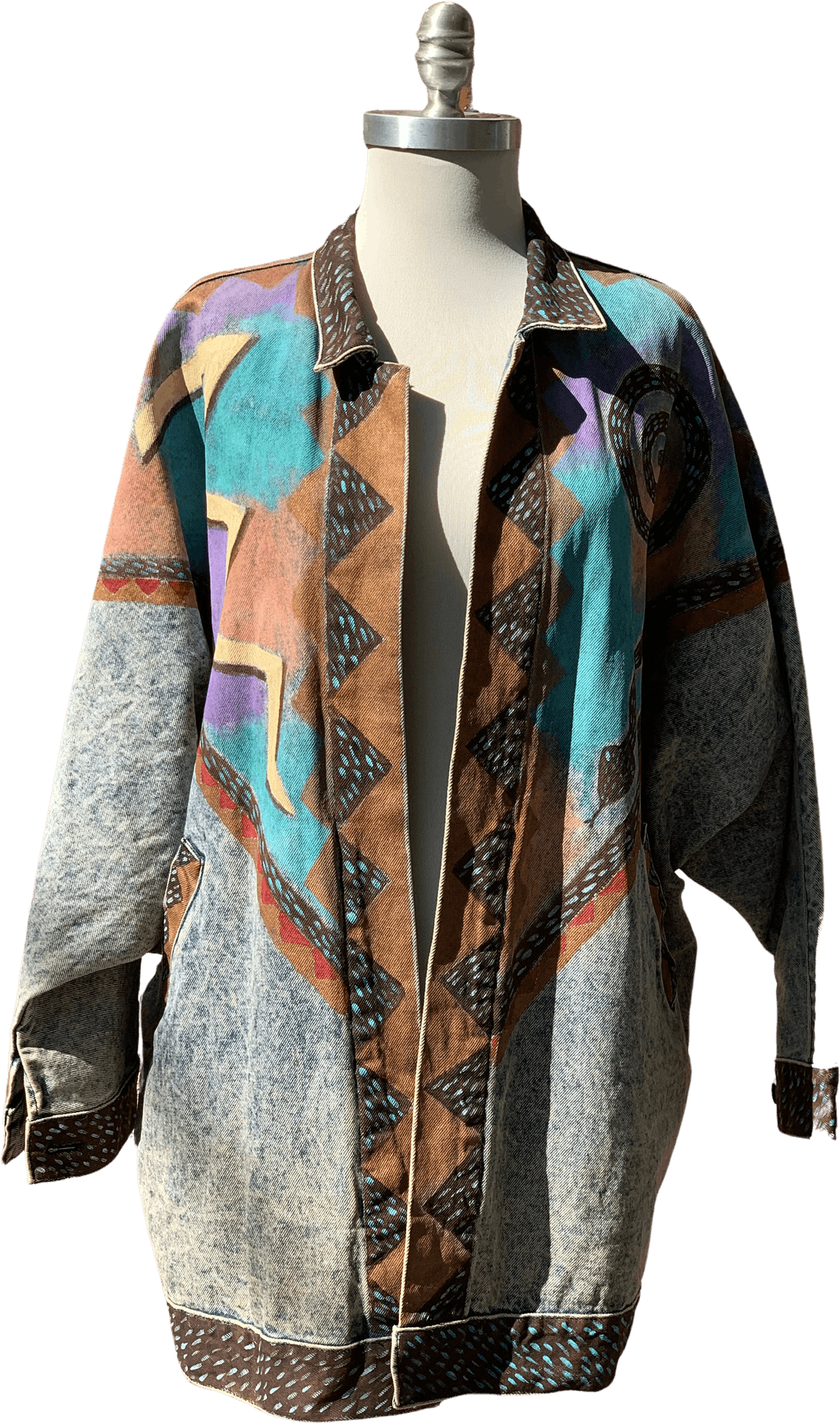 Vintage 80's Hand Painted Denim Jacket Shop THRILLING