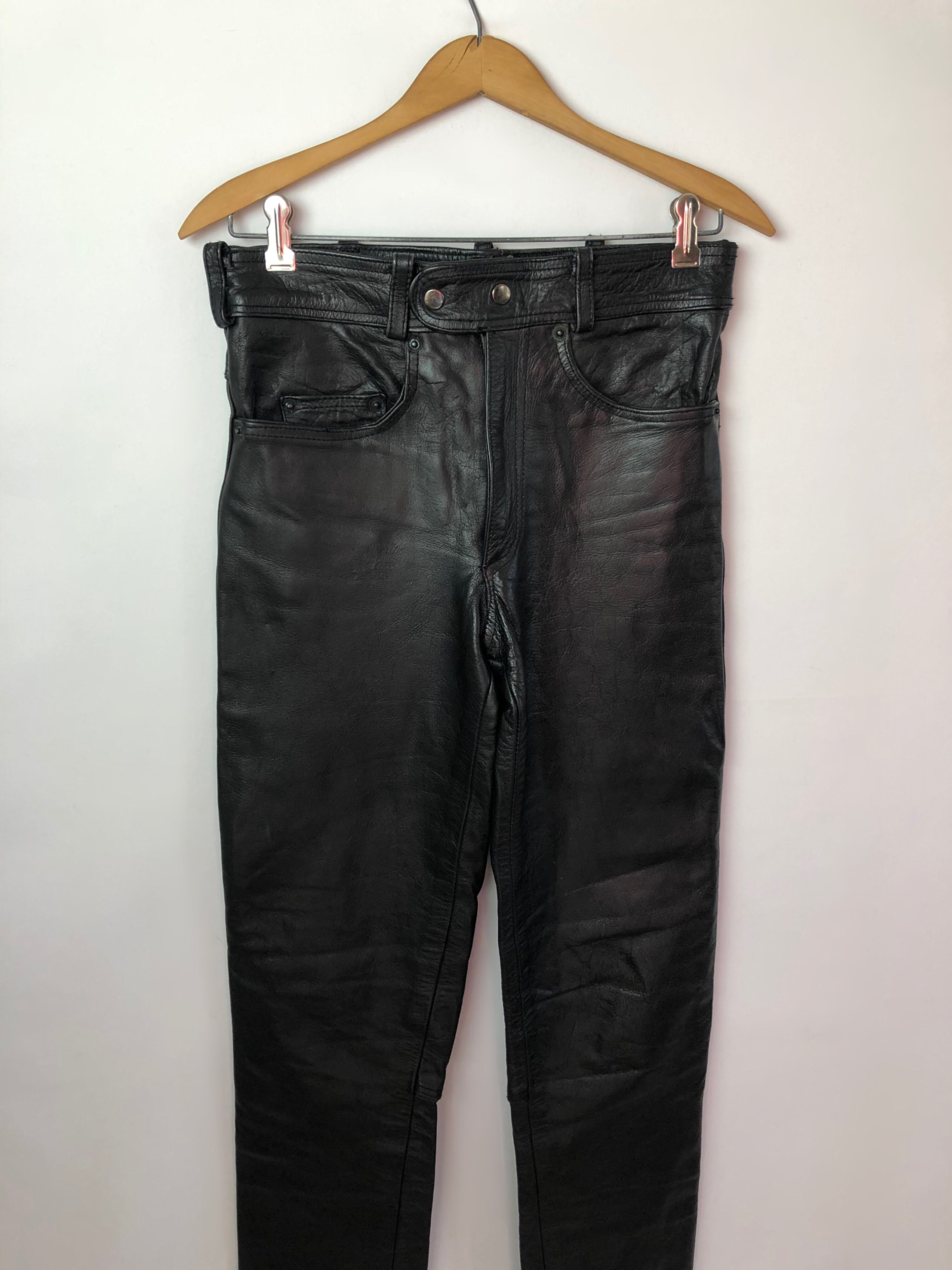 Vintage 70’s Black Leather Motorcycle Biker Pants | Shop THRILLING
