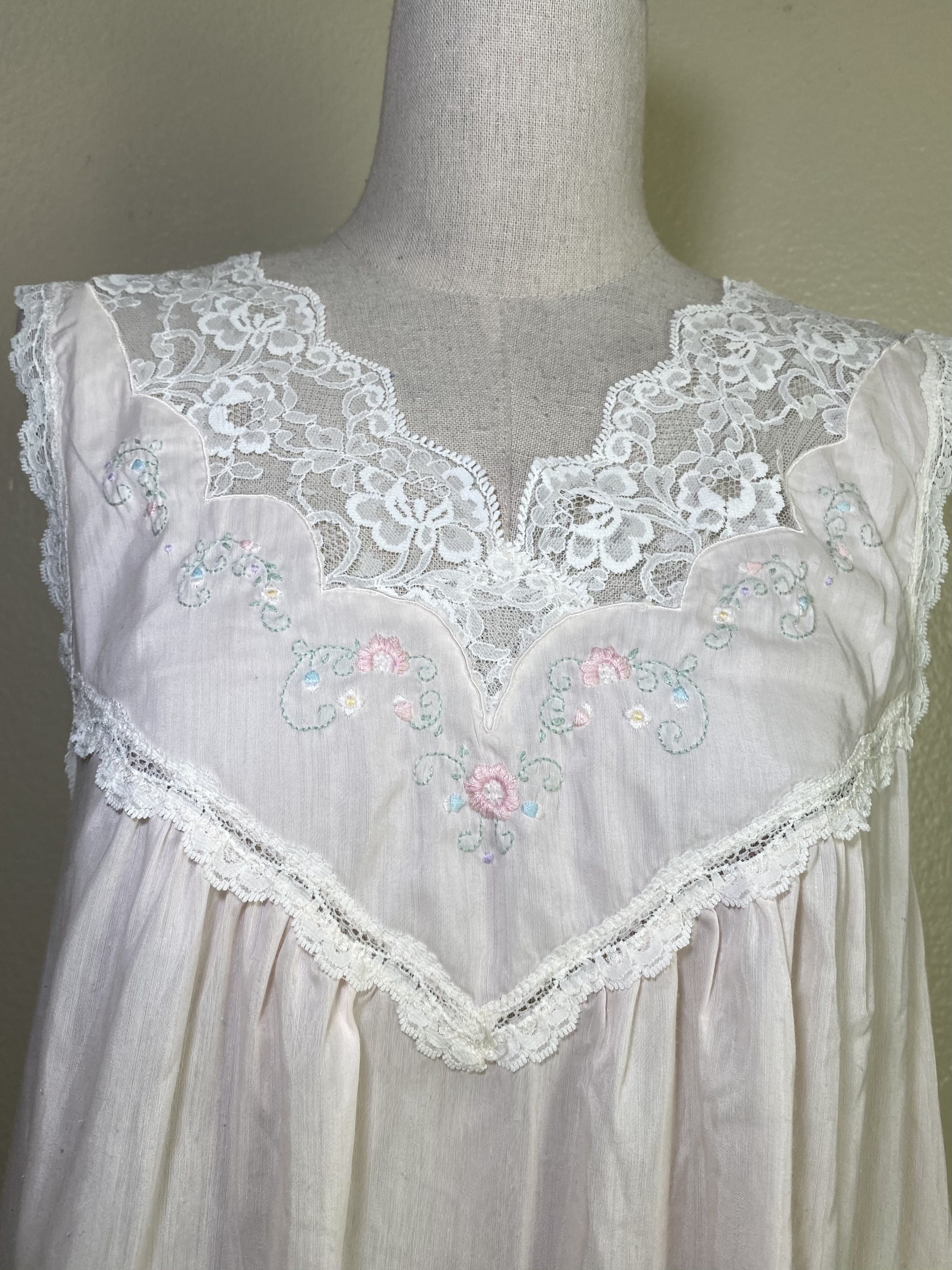 Vintage Pastel Pink Floral Lace Sheer Dress by Barbizon | Shop THRILLING