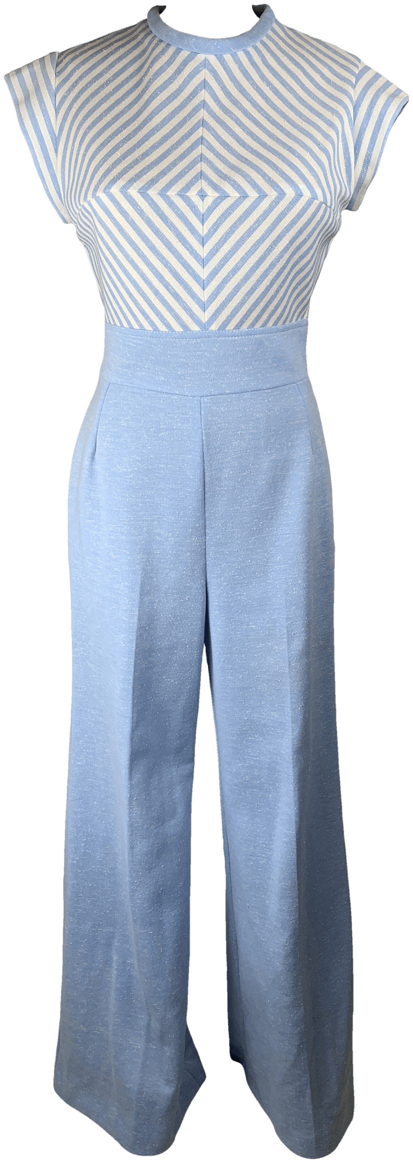 Vintage 70's Blue Polyester Jumpsuit Shop THRILLING