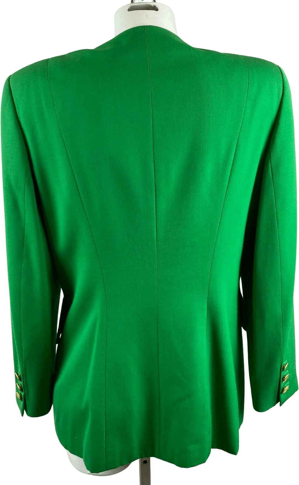 Vintage 90's Bright Green Blazer with Gold Metal Buttons by Escada Shop THRILLING