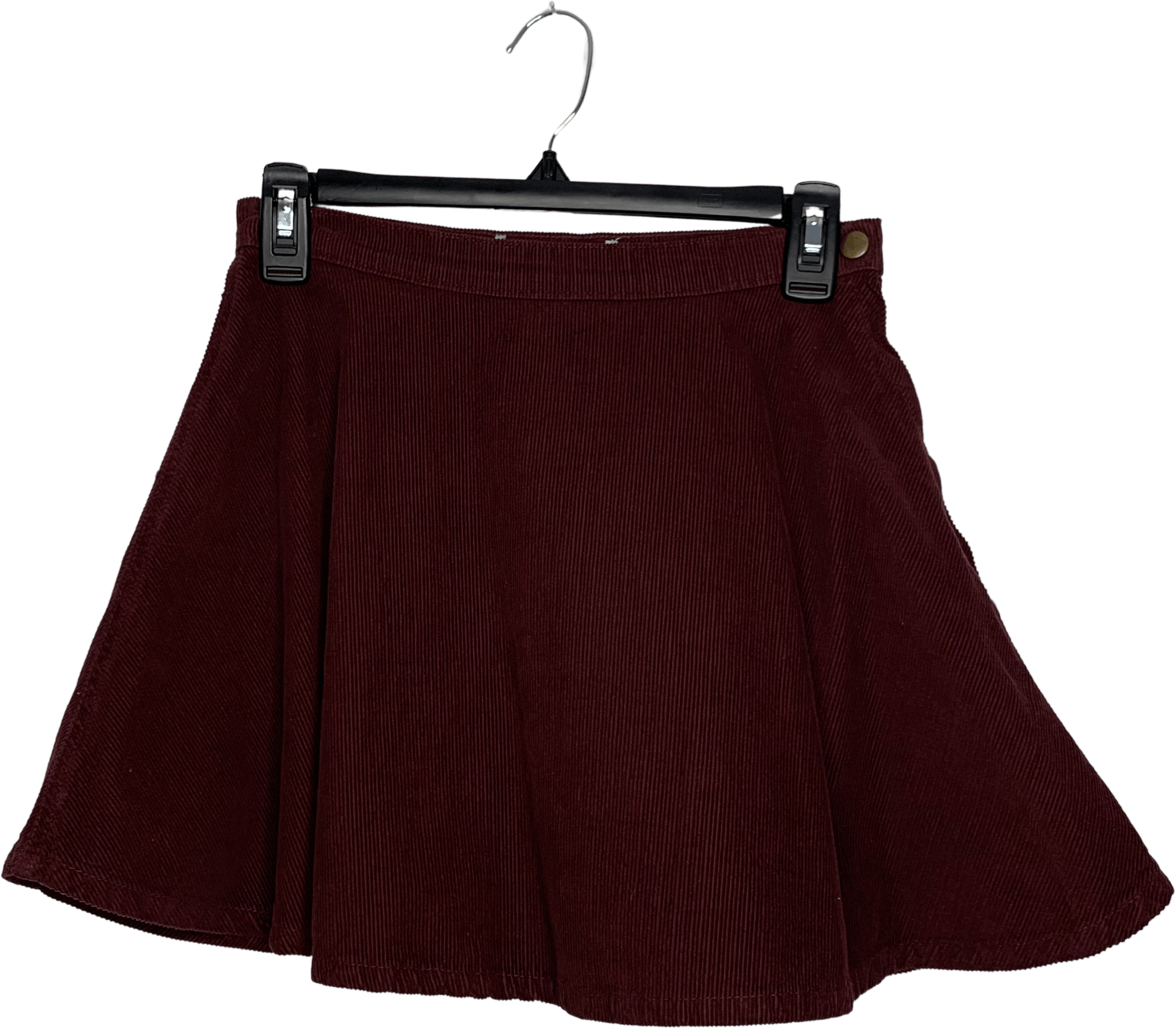 Vintage Maroon Corduroy Mini Skater Skirt | Shop THRILLING