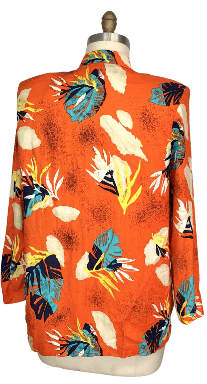 Vintage 90's Orange Hawaiian Print Blazer by 16 Plus | Shop THRILLING