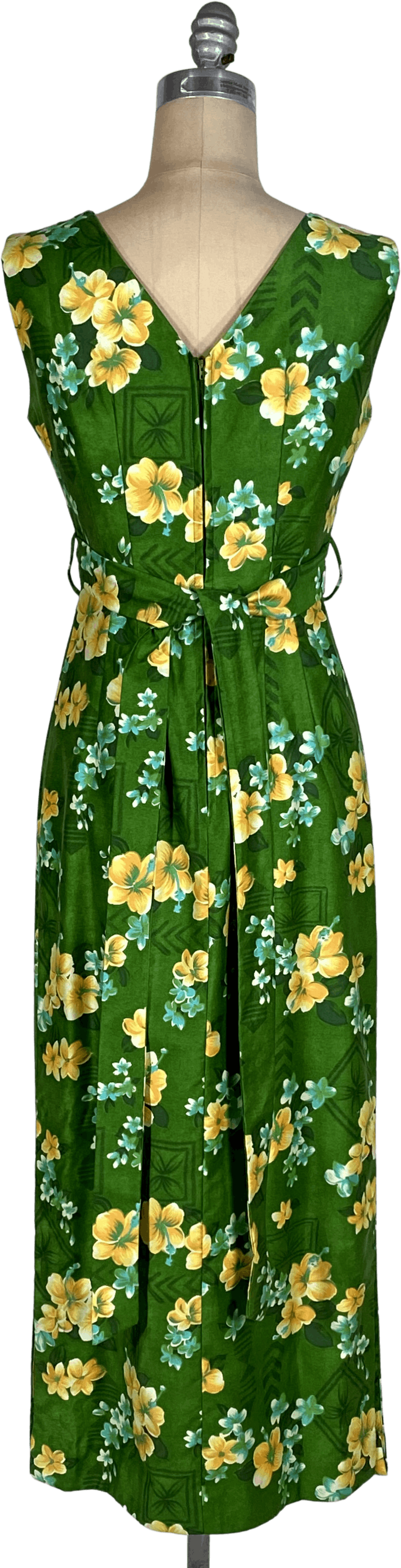 Vintage 60's Green Hawaiian Floral Print Cotton Wrap Dress by ...