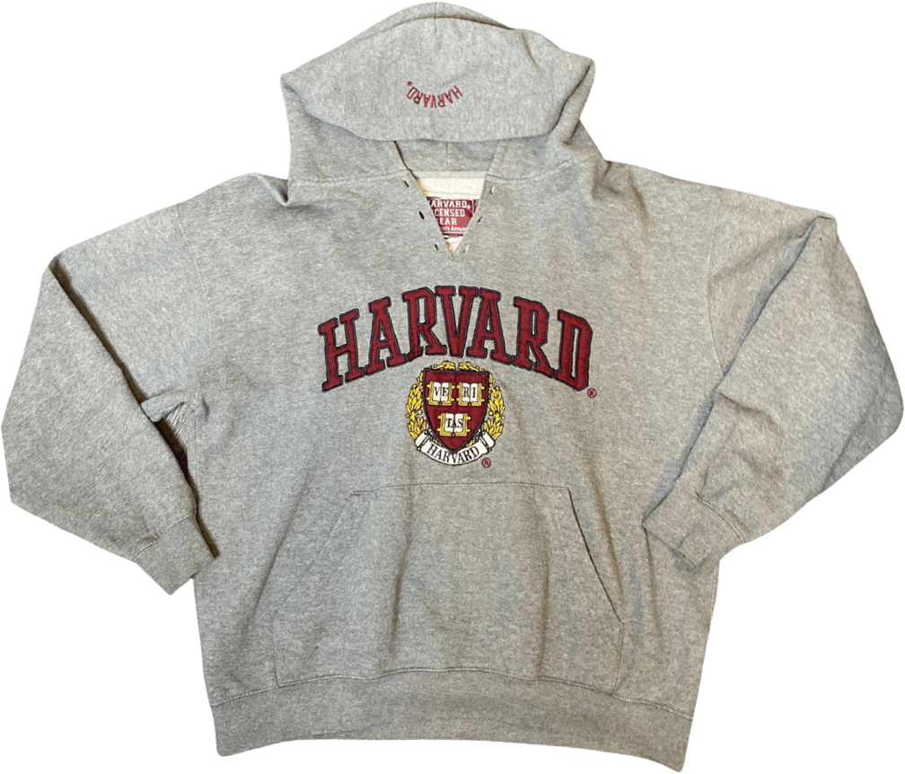 Vintage 90's Gray Collegiate Graphic Hooded Sweatshirt by Harvard ...