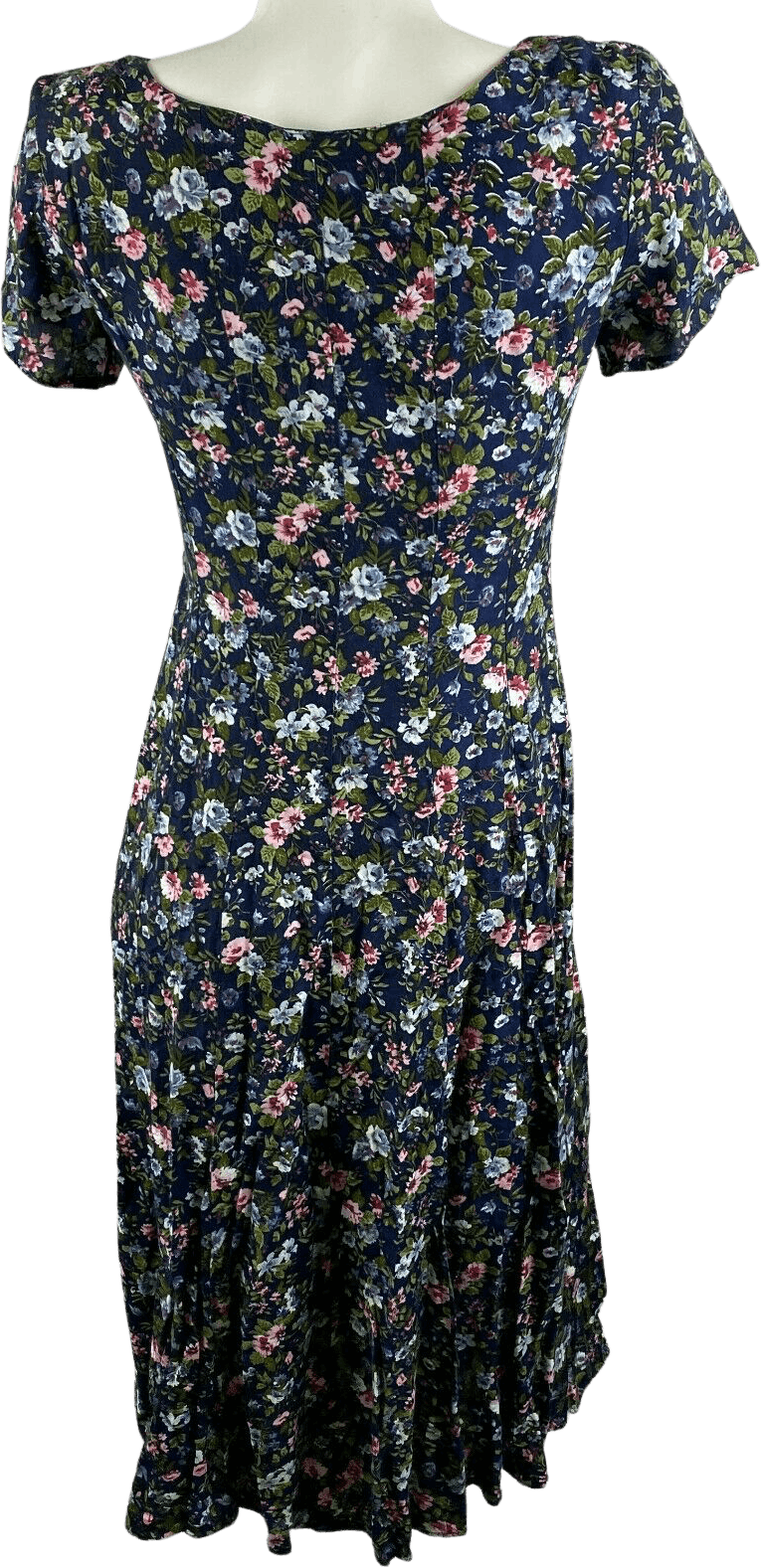 Vintage 90's Calico Floral Navy Buttoned Cottagecore Dress by Jonathan ...