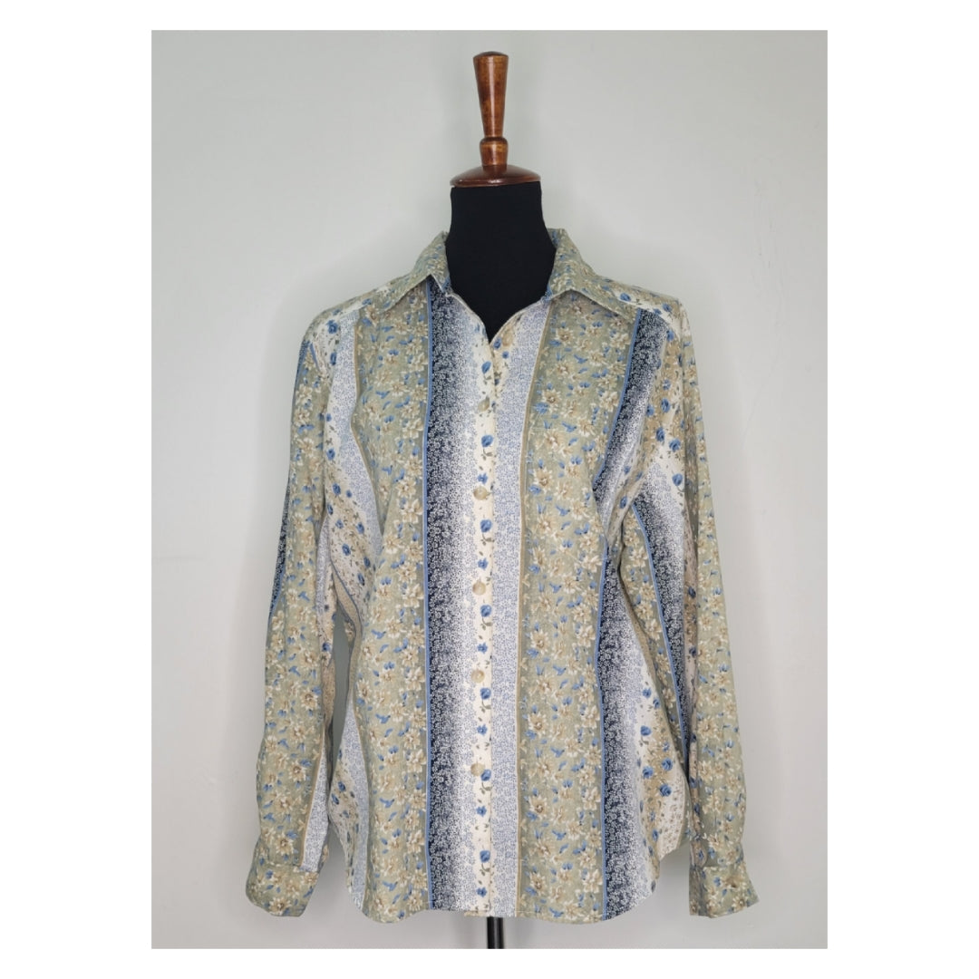 Blue Roses Western 80s/90s Vintage 90s Western Blue Rose Button Up. | Shop THRILLING