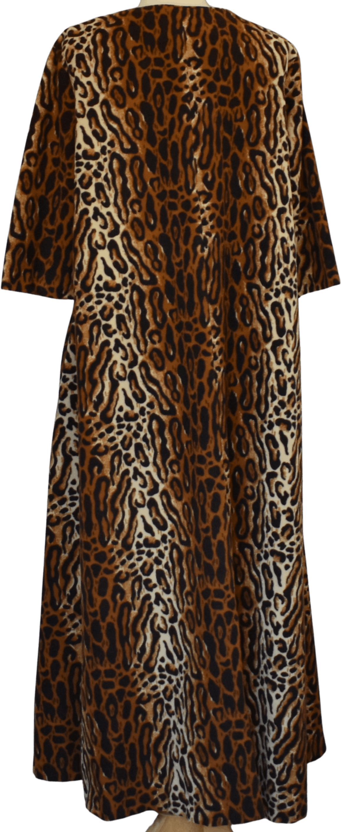 Vintage 70’s Leopard Print Zip Front Velour Robe, Loungewear, Kaftan ...
