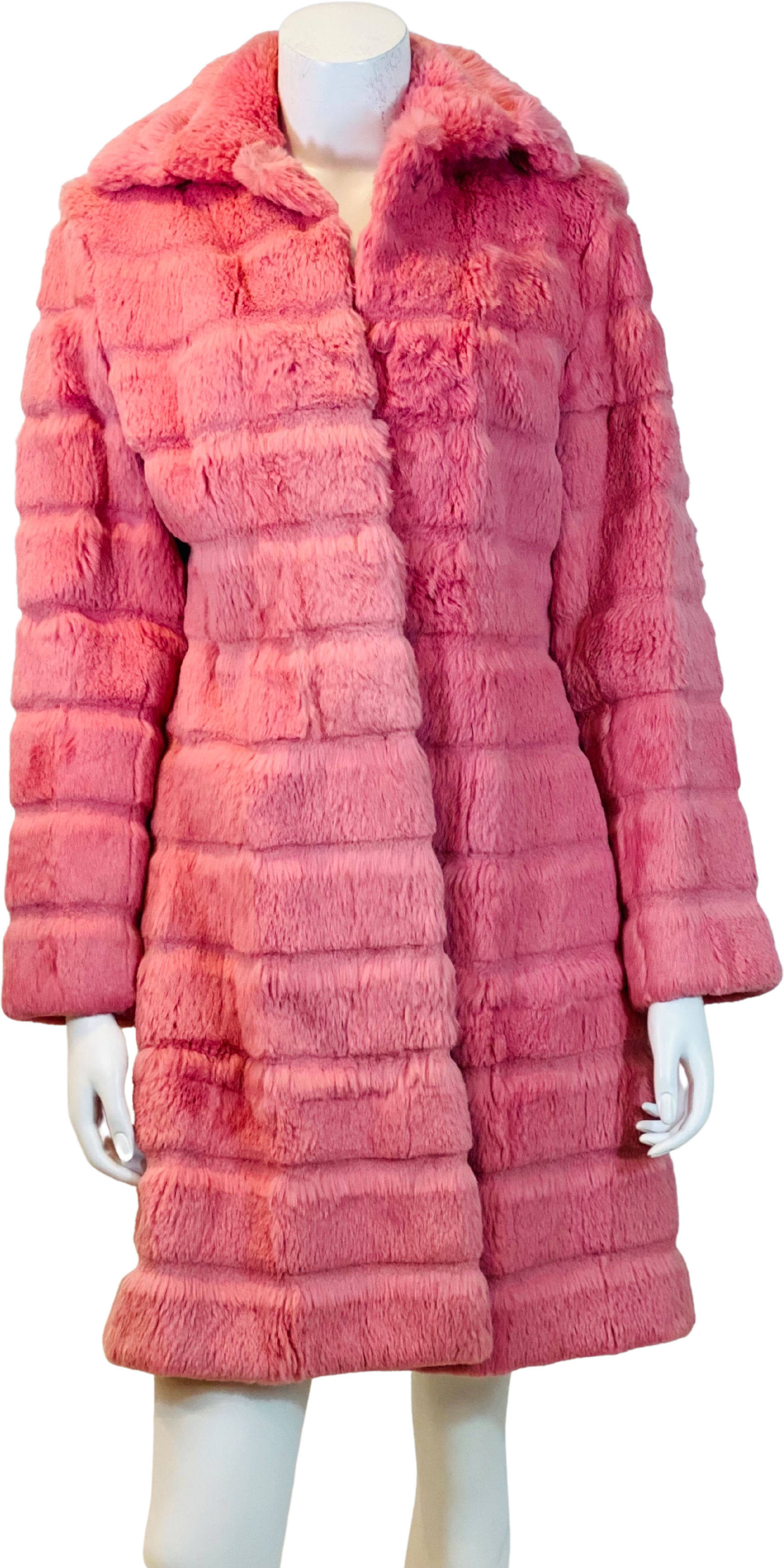 Sherrill Brothers Pink Real Rabbit Fur Coat | Sherrill & Bros. 2XL