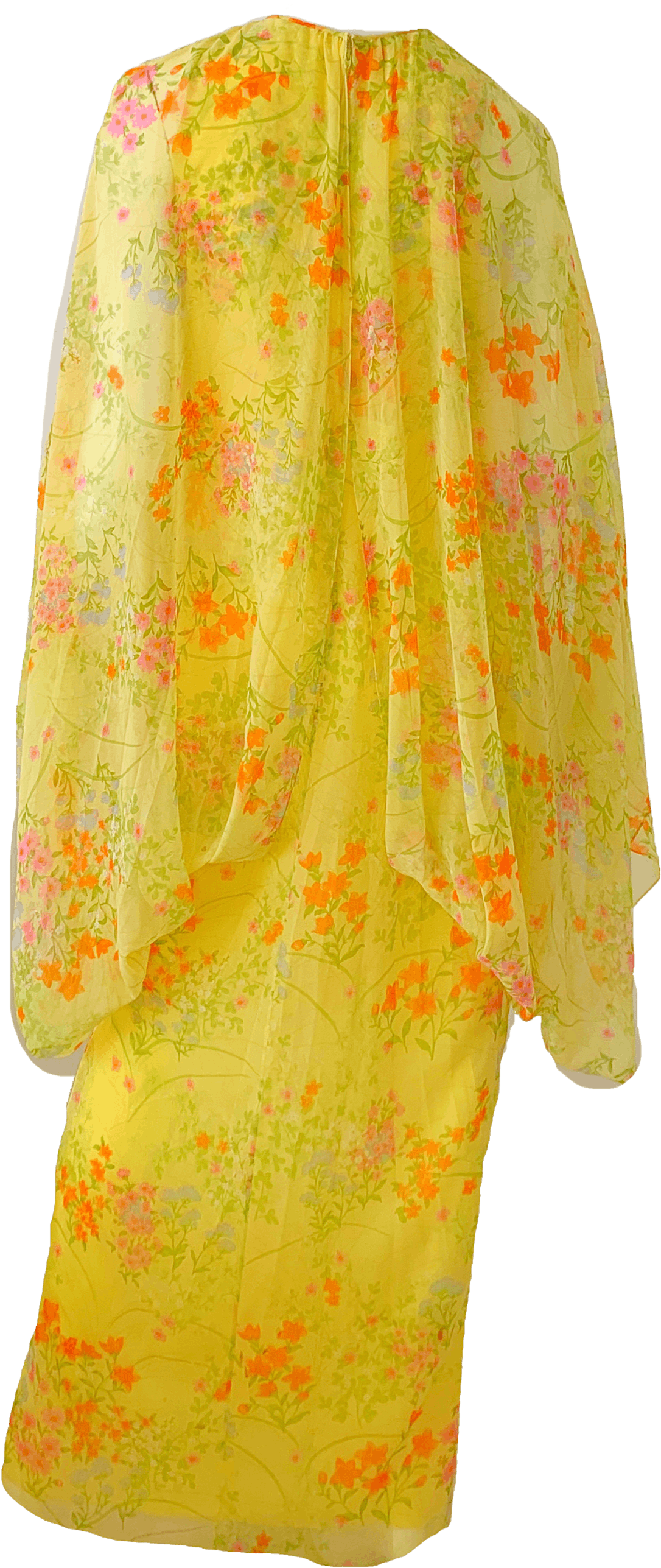 Vintage Floral Yellow Sequence Maxi