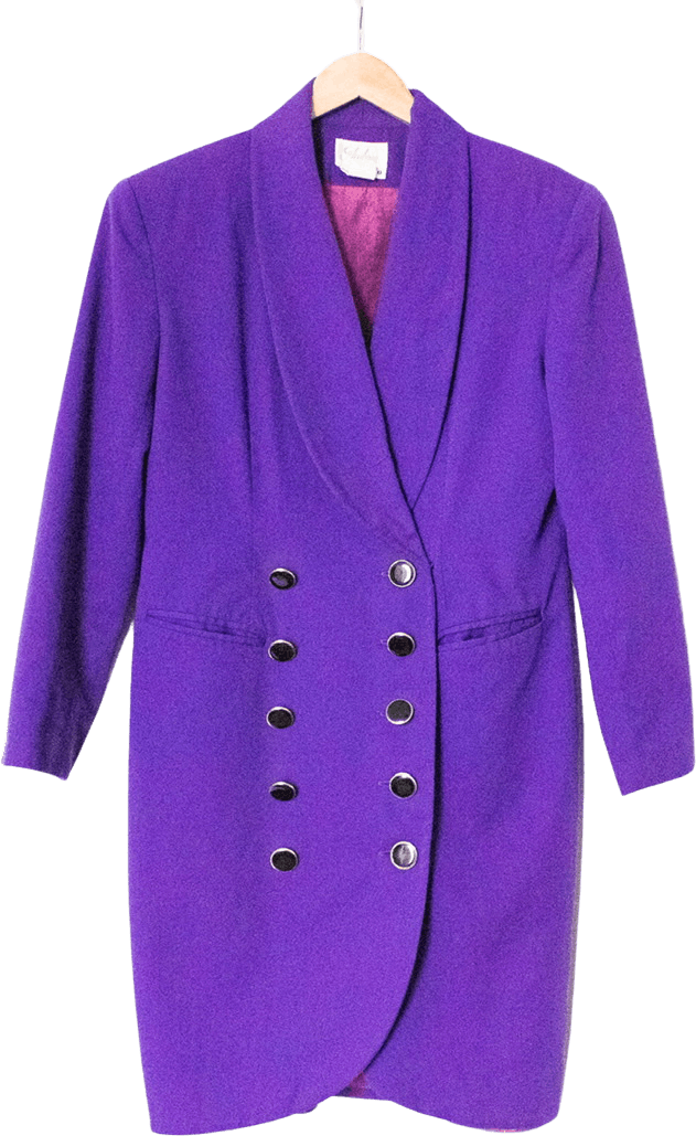 Vintage 80’s/90’s Purple Double Breasted Suit Dress by Ambria Petite ...