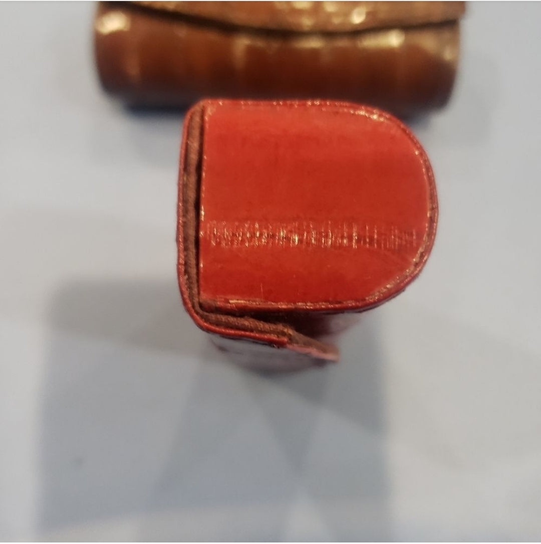Étui à Rouge à Lèvres En Peau D'anguille Beige - Vintage Et Mignon - Occasion