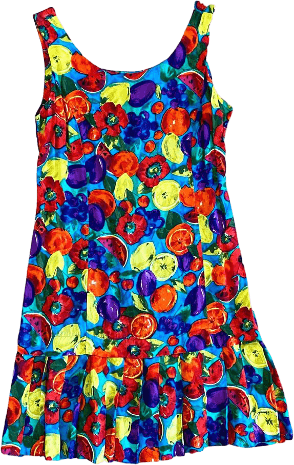 Vintage 80's Fruit Print Dress by Jessica Howard By Mitchell Rodbell ...