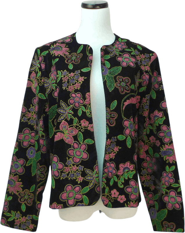 Vintage 80's Neon Floral Open Front Evening Jacket by Blair Boutique ...