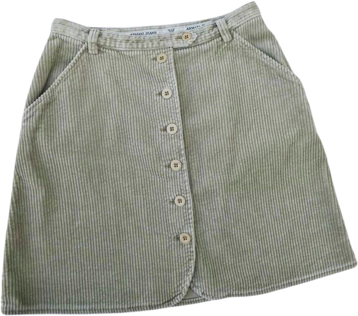 Vintage 90s Corduroy Mini Skirt Button Front Pockets Earthy M By