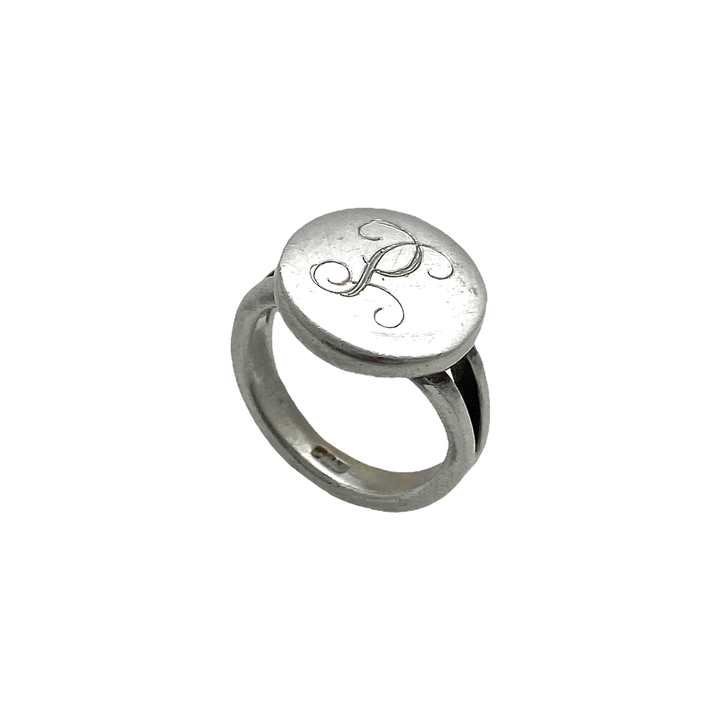 Vintage 80s Solid 925 Sterling Silver Monogram Signet Ring | Shop THRILLING