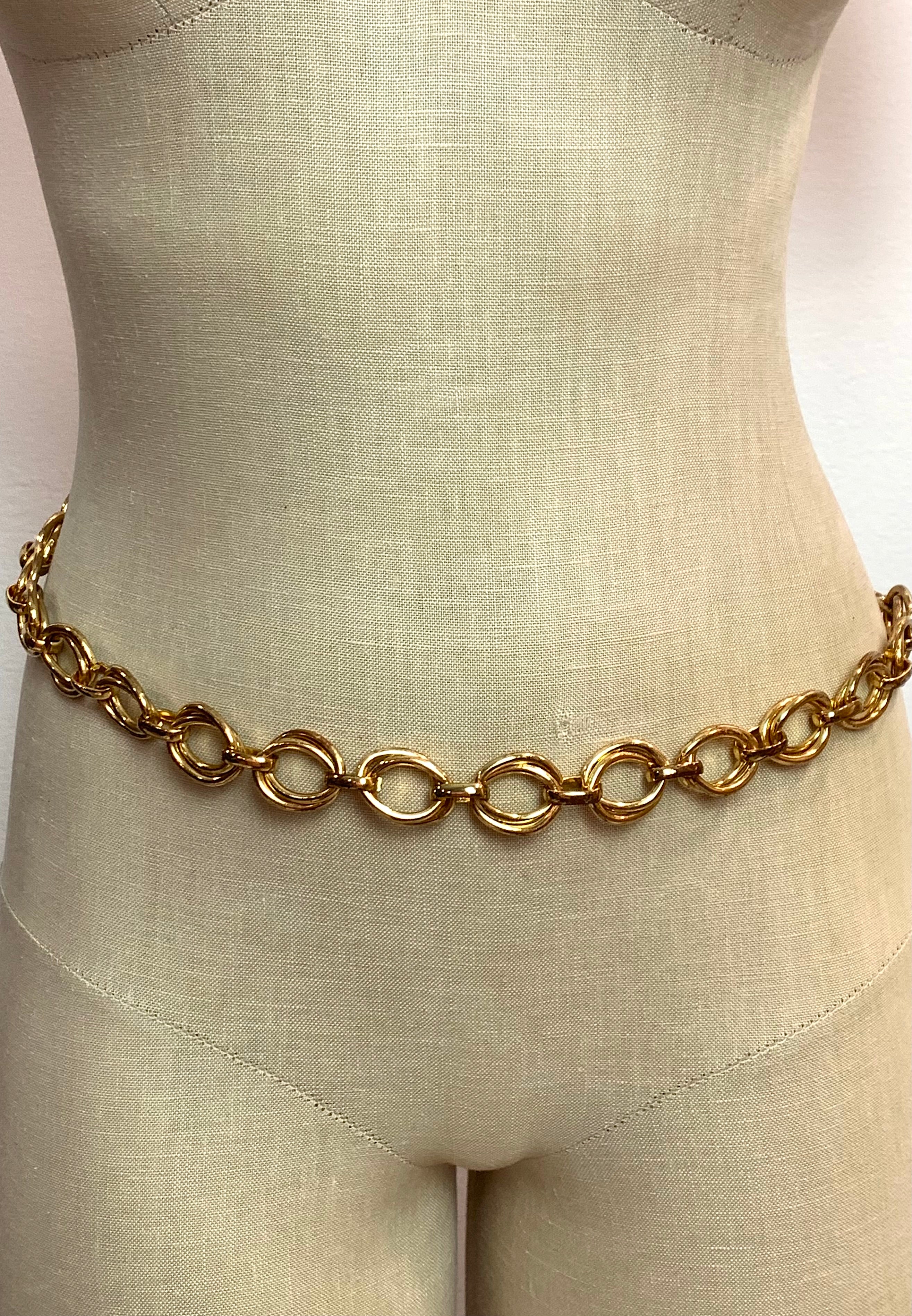 Vintage 80s Thick Adjustable Gold Chain Mod Hip Belt | Shop THRILLING