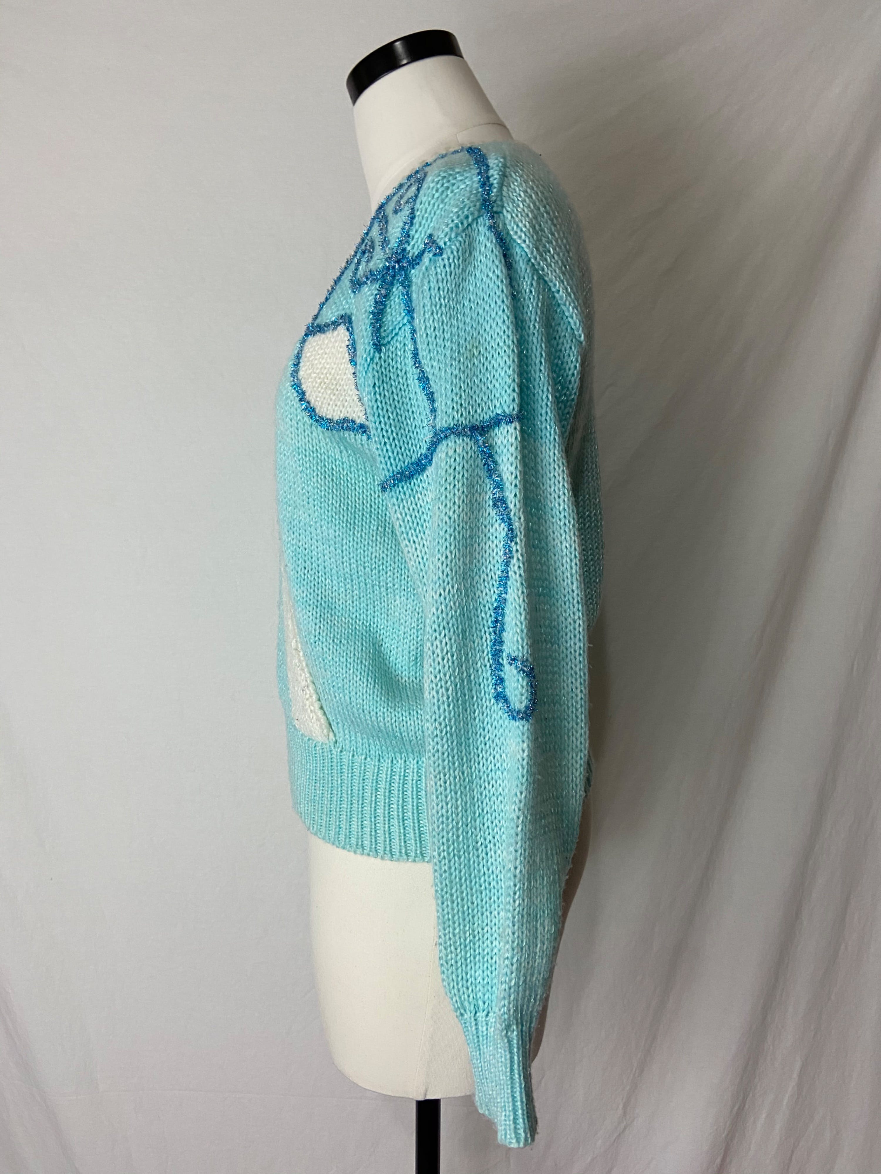 Vintage 80’s Sparkle Trim Snow Bunny Sweater by Charlotte Vanhorne ...