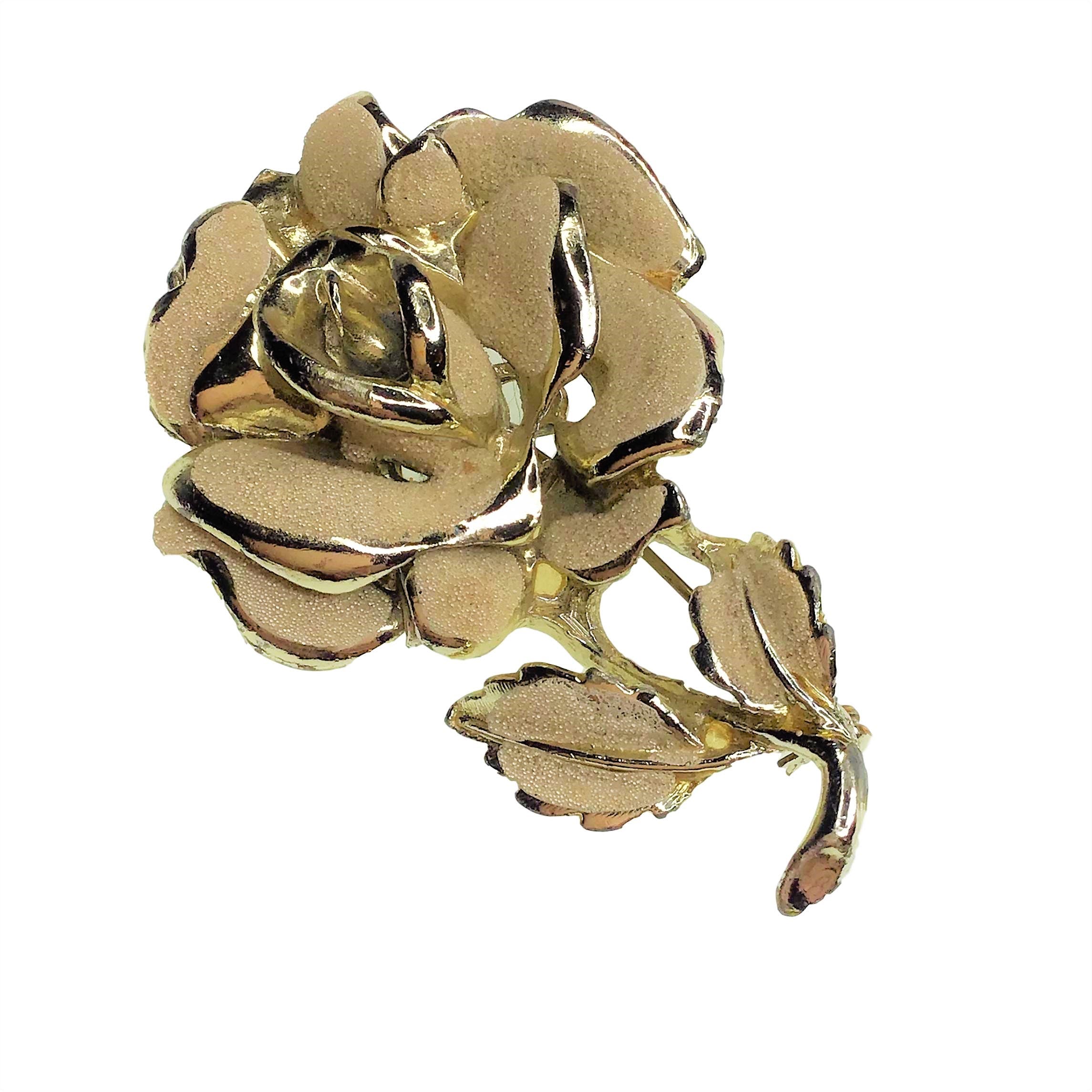 Vintage 50's Gold Rose Pin by Hollywood | Shop THRILLING