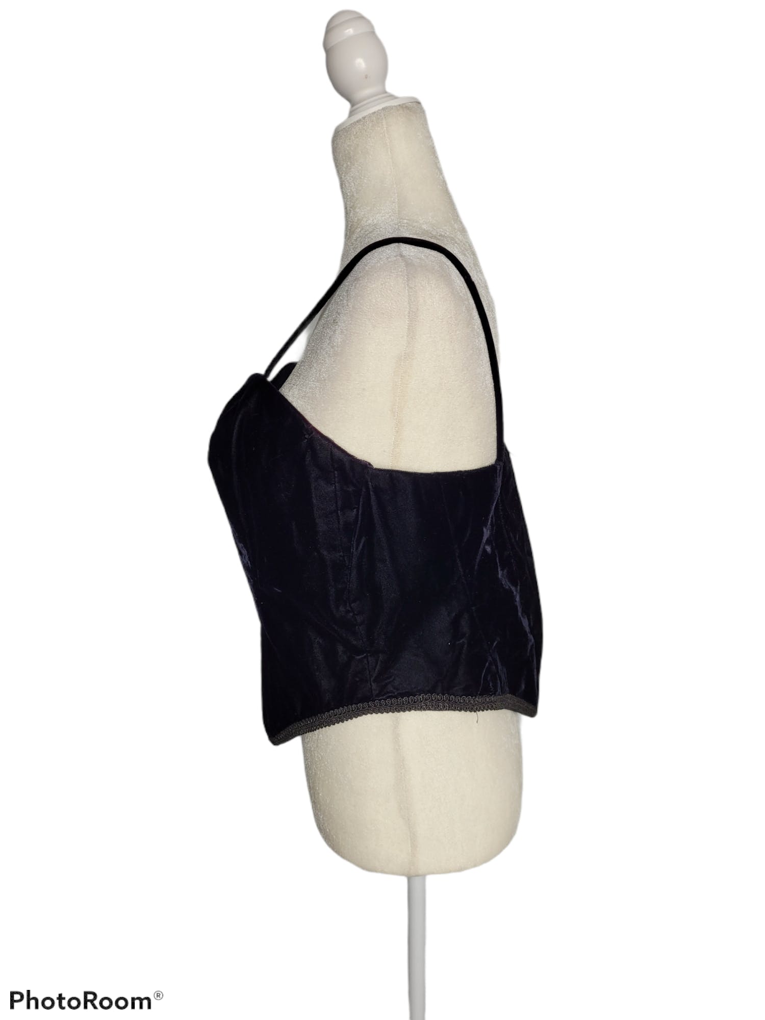 Vintage 80's Velvet Zip Back Bustier Corset Top by Loralie Original ...