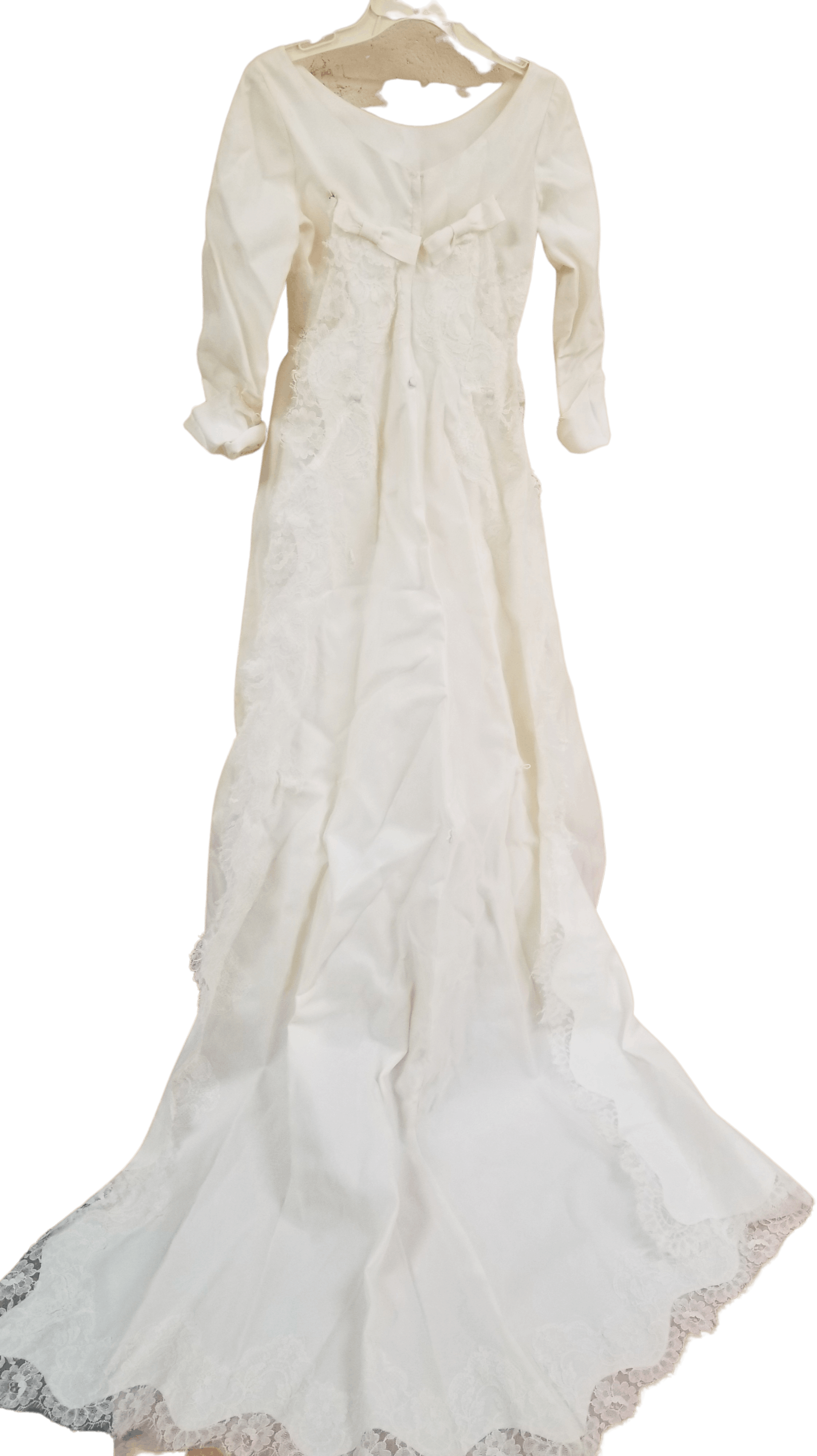 Vintage 50's/60's Handmade Off White Wedding Dress with Detachable ...