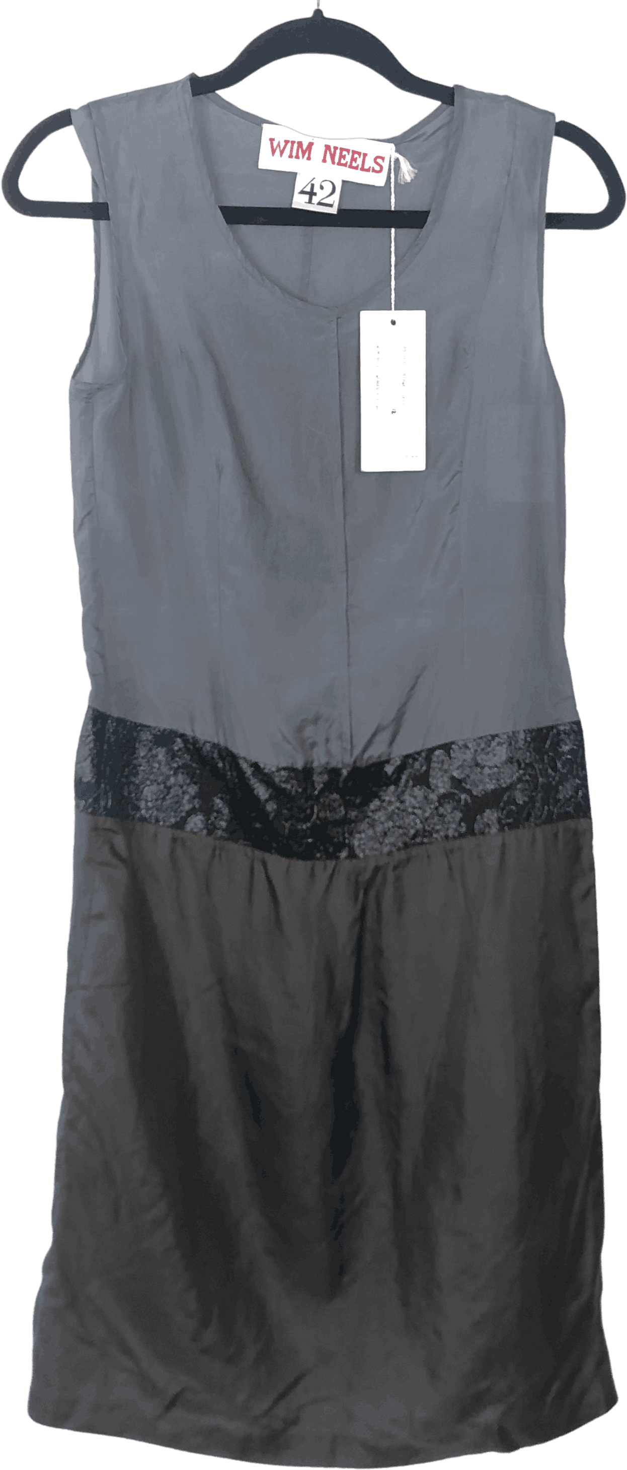 Vintage Gray Sleevless silk Slip Dress Deadstock by Wim Neels Shop