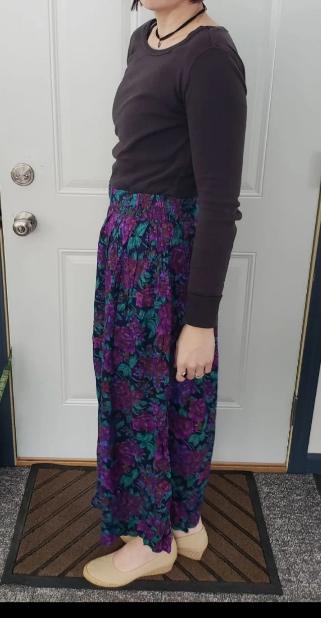 Vintage 90s Purple Floral Cottagecore Midi Skirt By Worthington | Shop ...