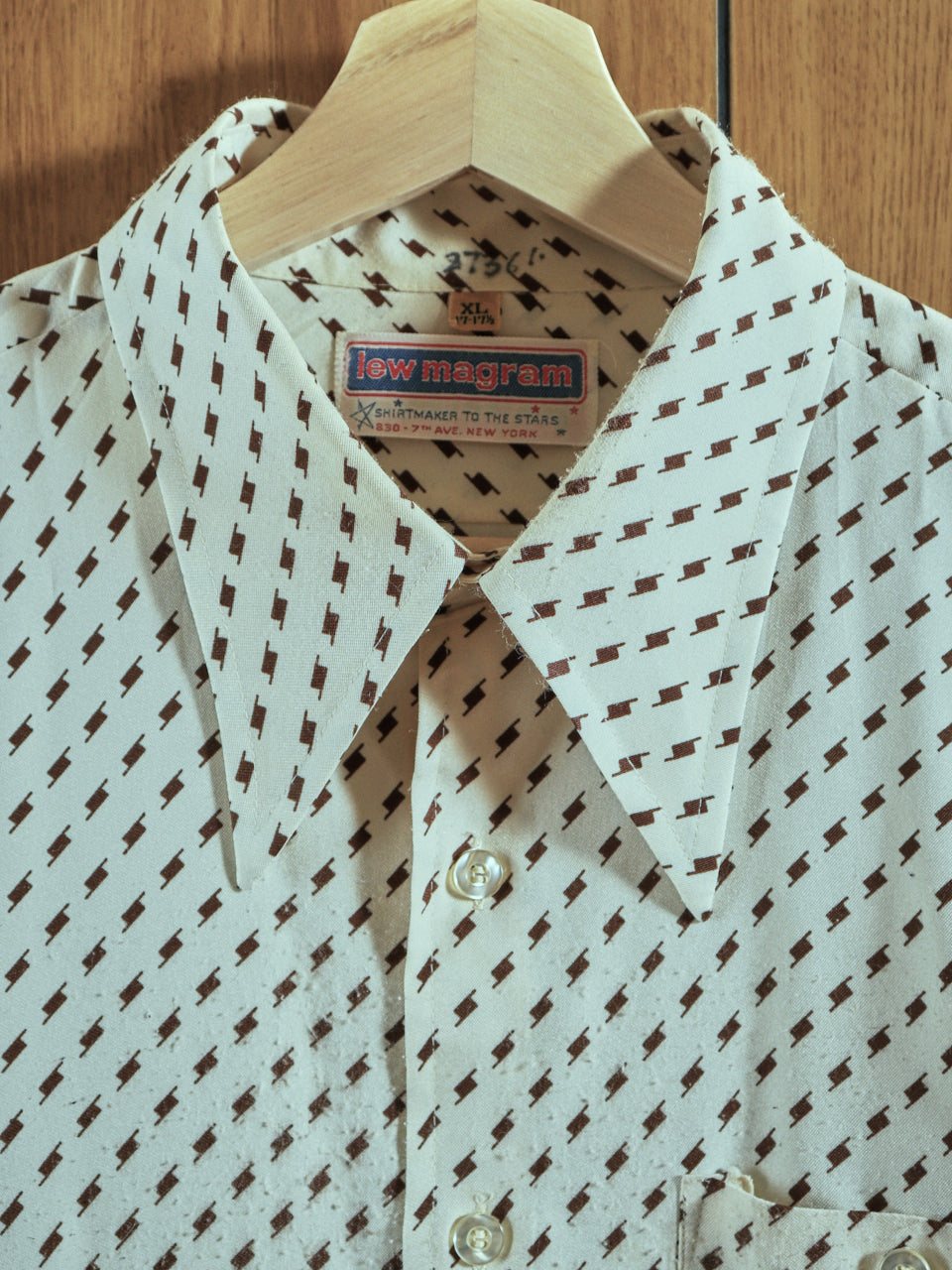 Vintage 70s Printed Dress Shirt By Lew Magram Shop THRILLING