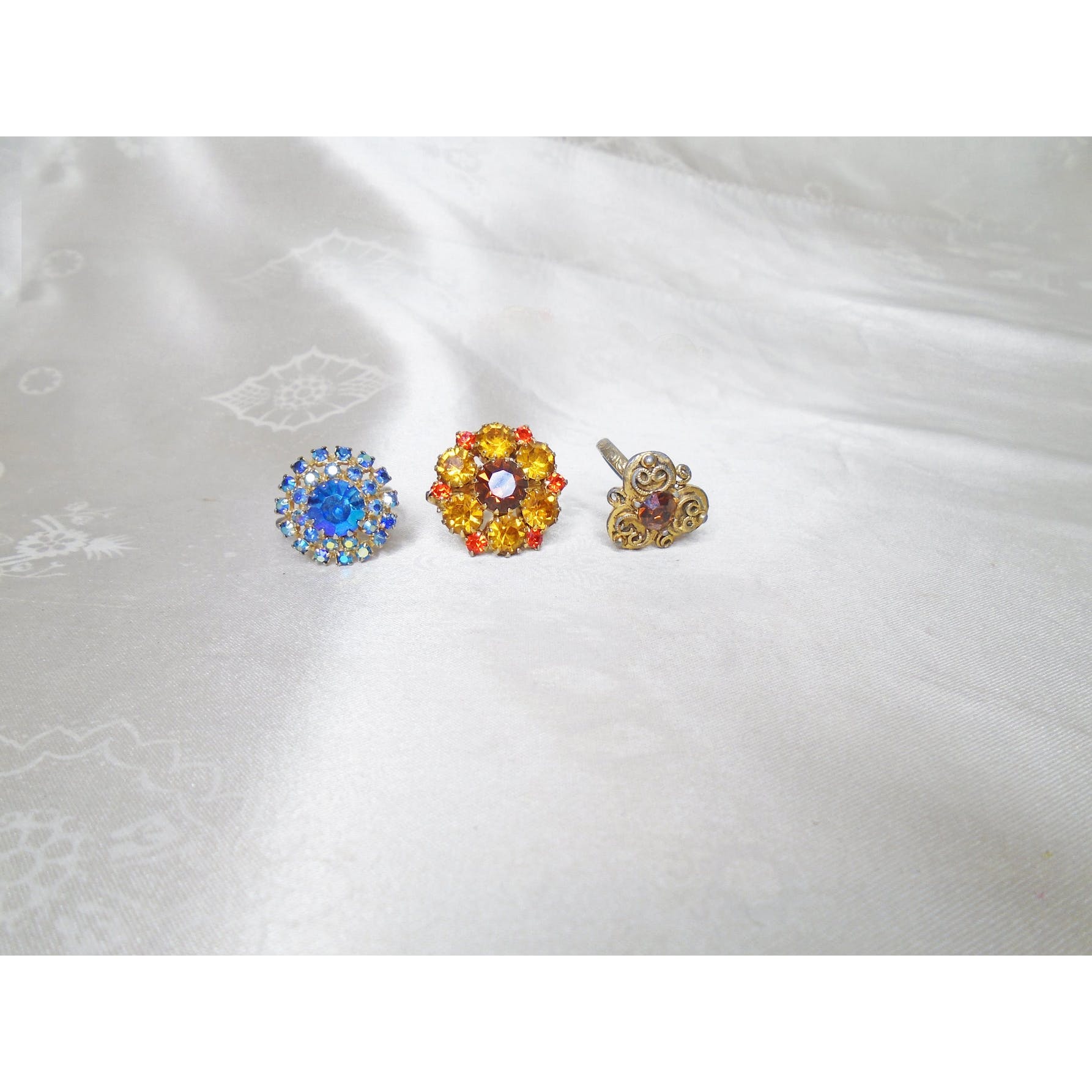 Vintage 80s/90s Rhinestone Rings 3 Adjustable - Regencycore | Shop ...