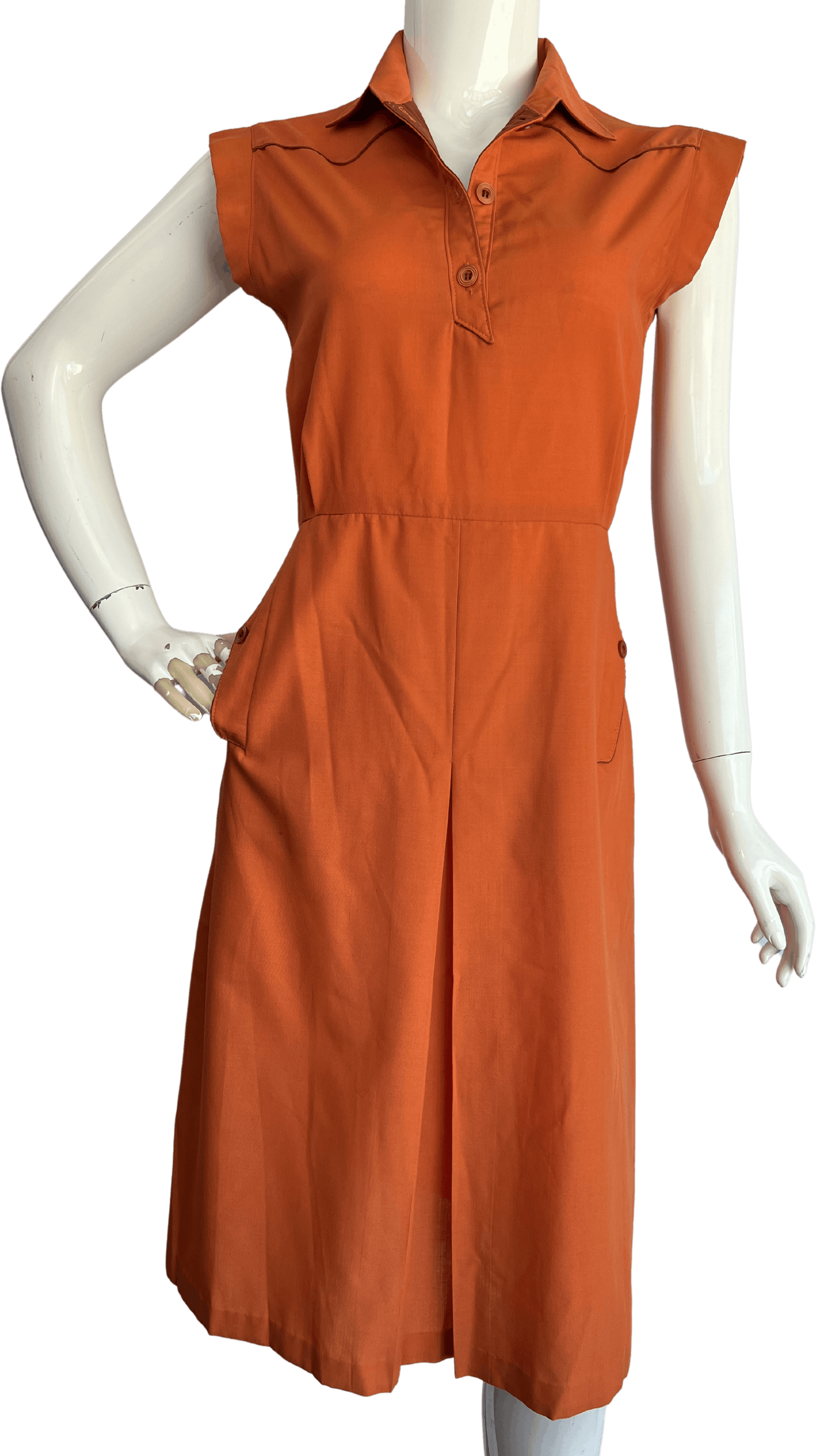 burnt orange shirt dress