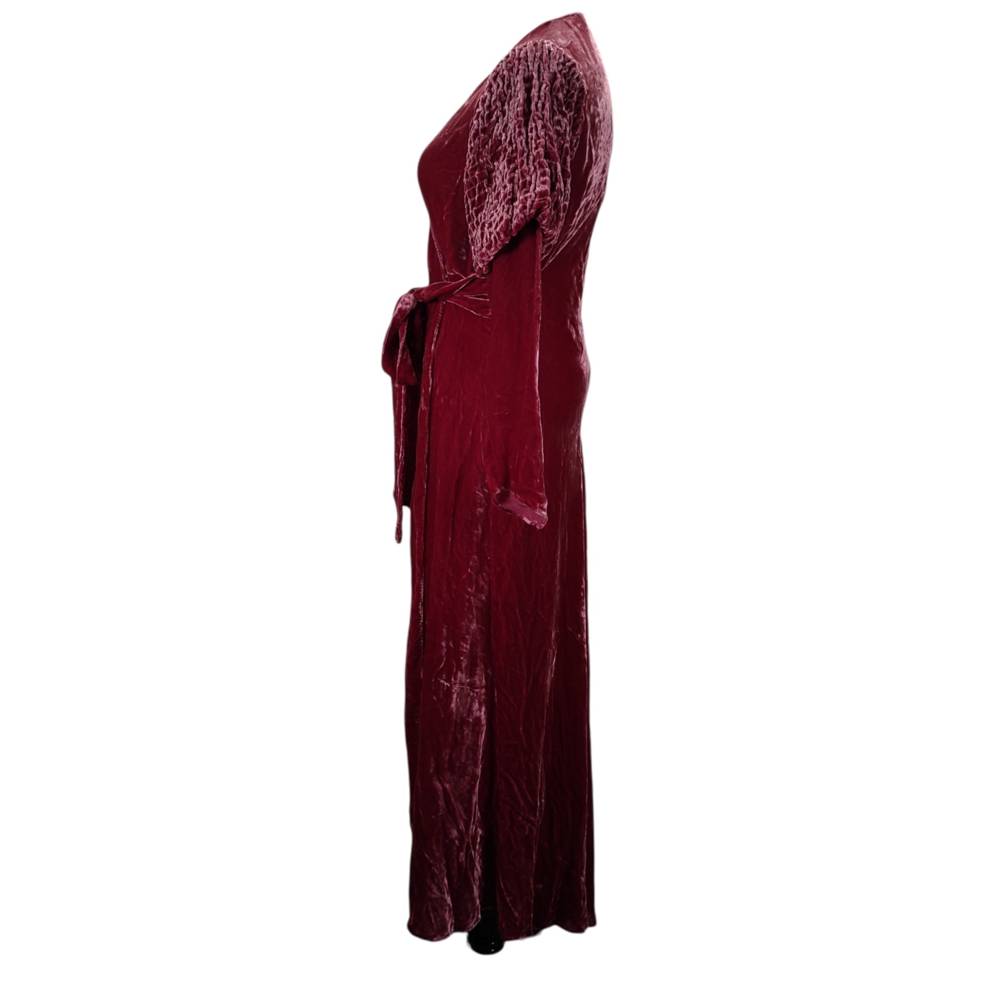 Vintage 30’s Silk Velvet Mutton Sleeve Dressing Gown Robe by Marshall ...