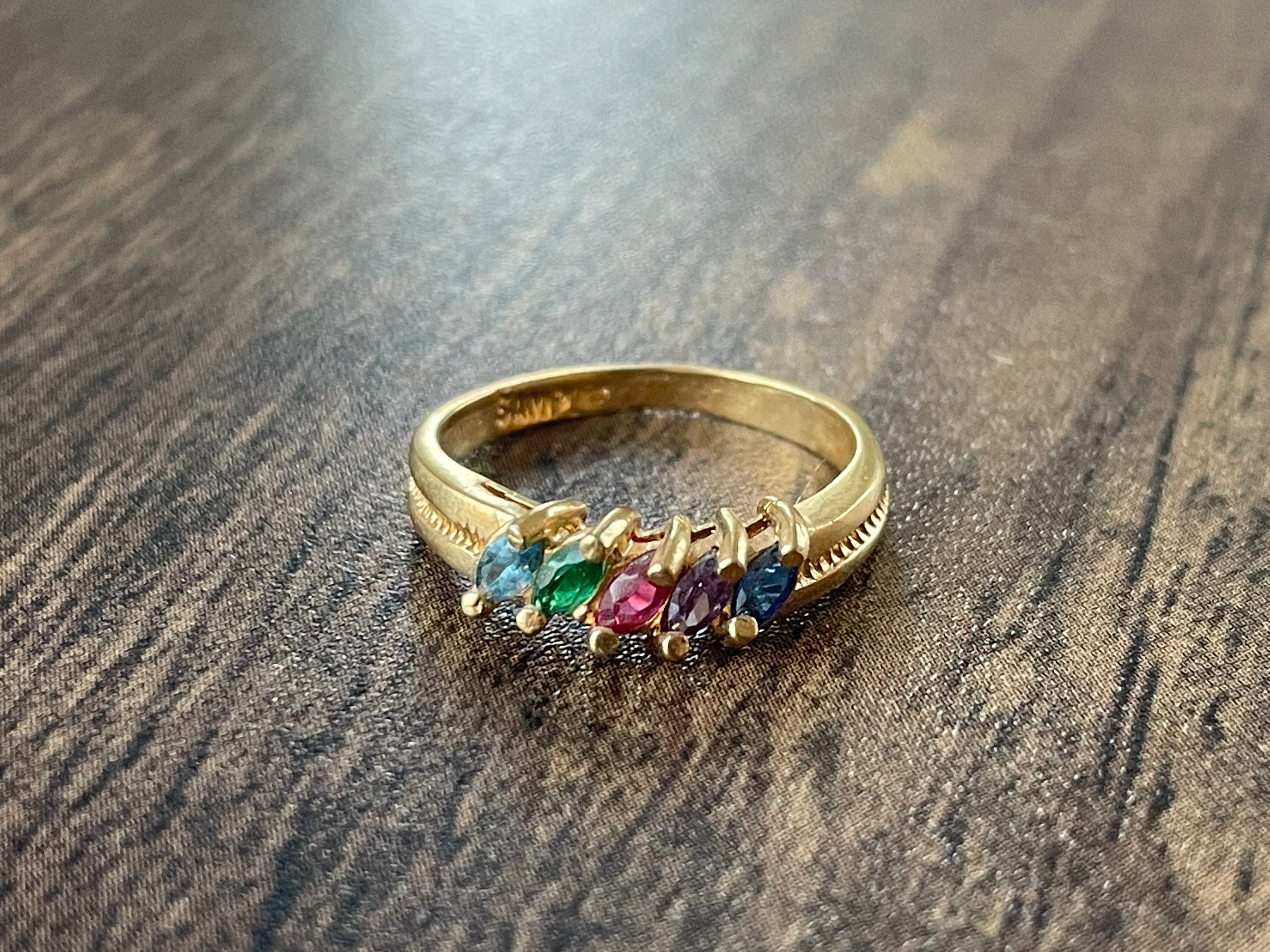 Vintage 60s/70s Colorful Rhinestone Gold Ring | Shop THRILLING