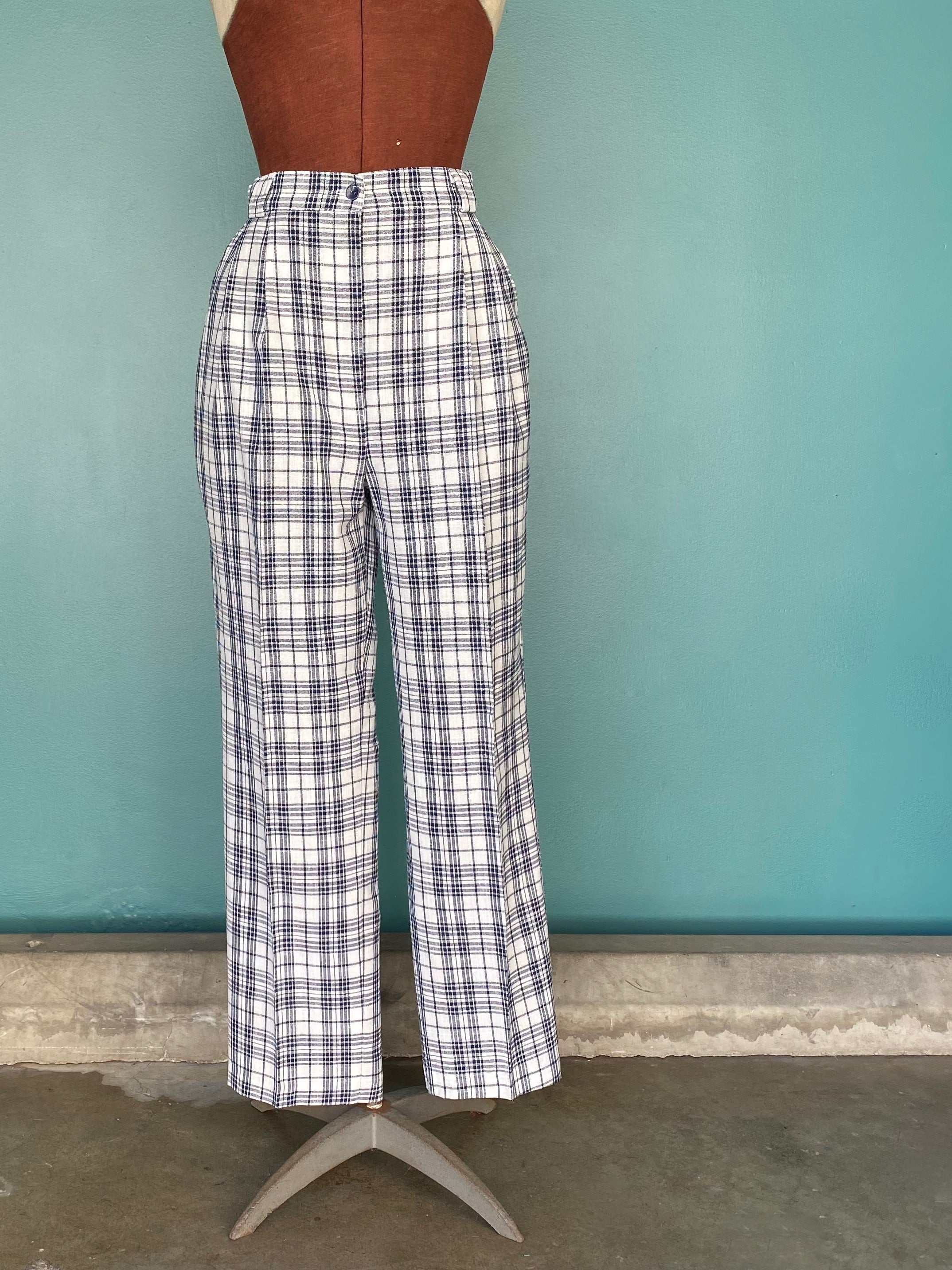 Vintage Plaid 80’s Trousers High Waisted Plaid Pants by Darlyn Designs ...