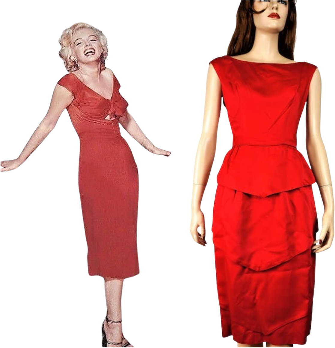 Vintage 40s/50s Halloween Vng Marilyn Monroe Wiggle Dress In Red! By ...