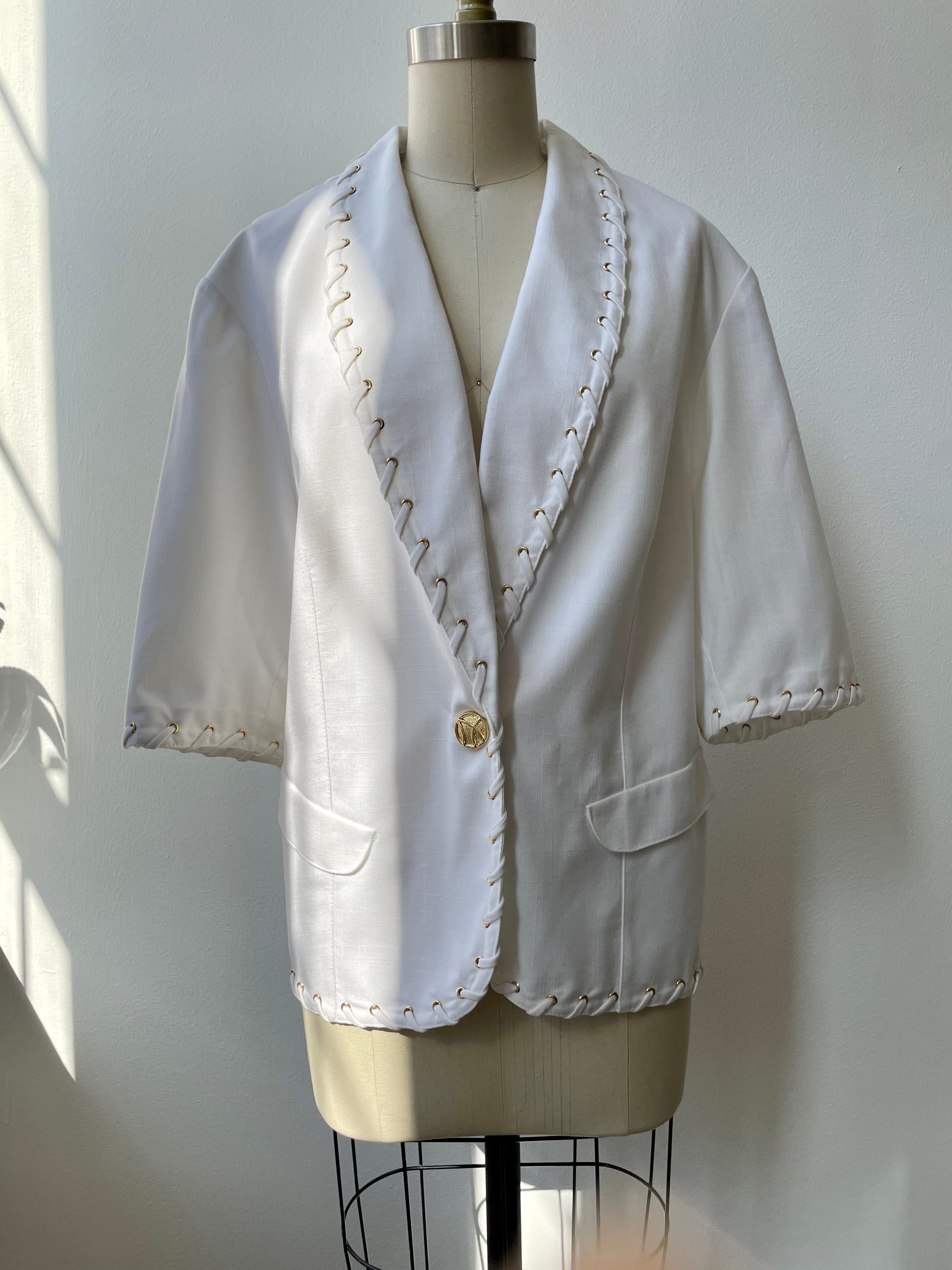 Vintage 80s White Laced Trim Blazer | Shop THRILLING