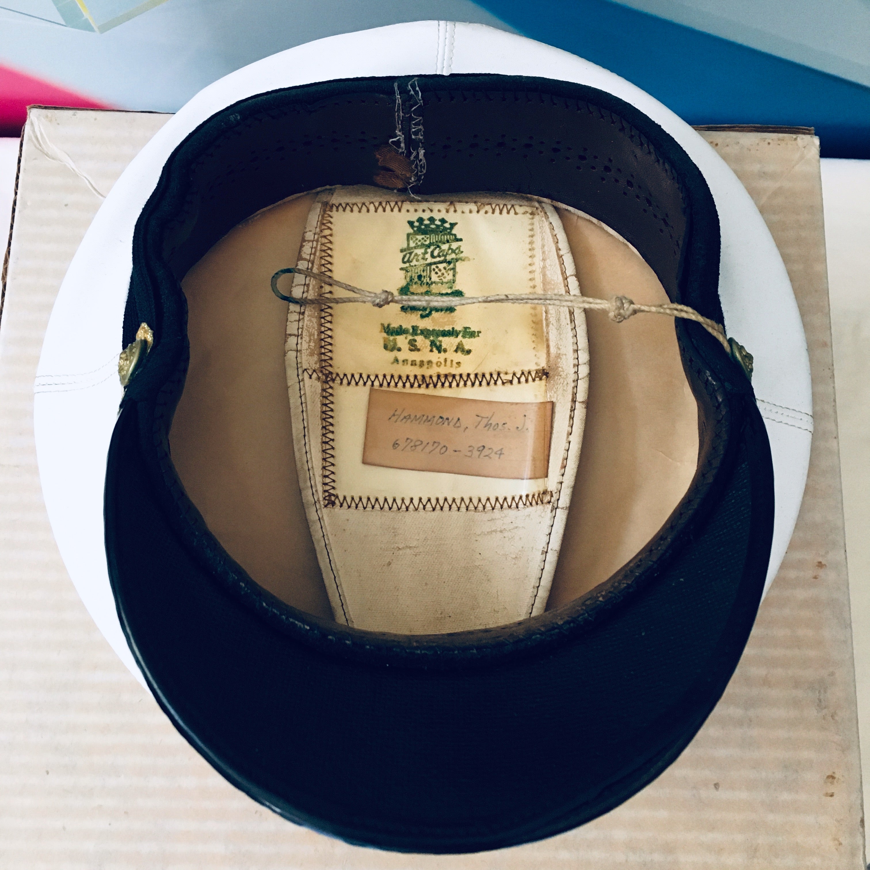 Vintage Usna Us Navy Commander Dress Hat Military Visor by Bancroft ...