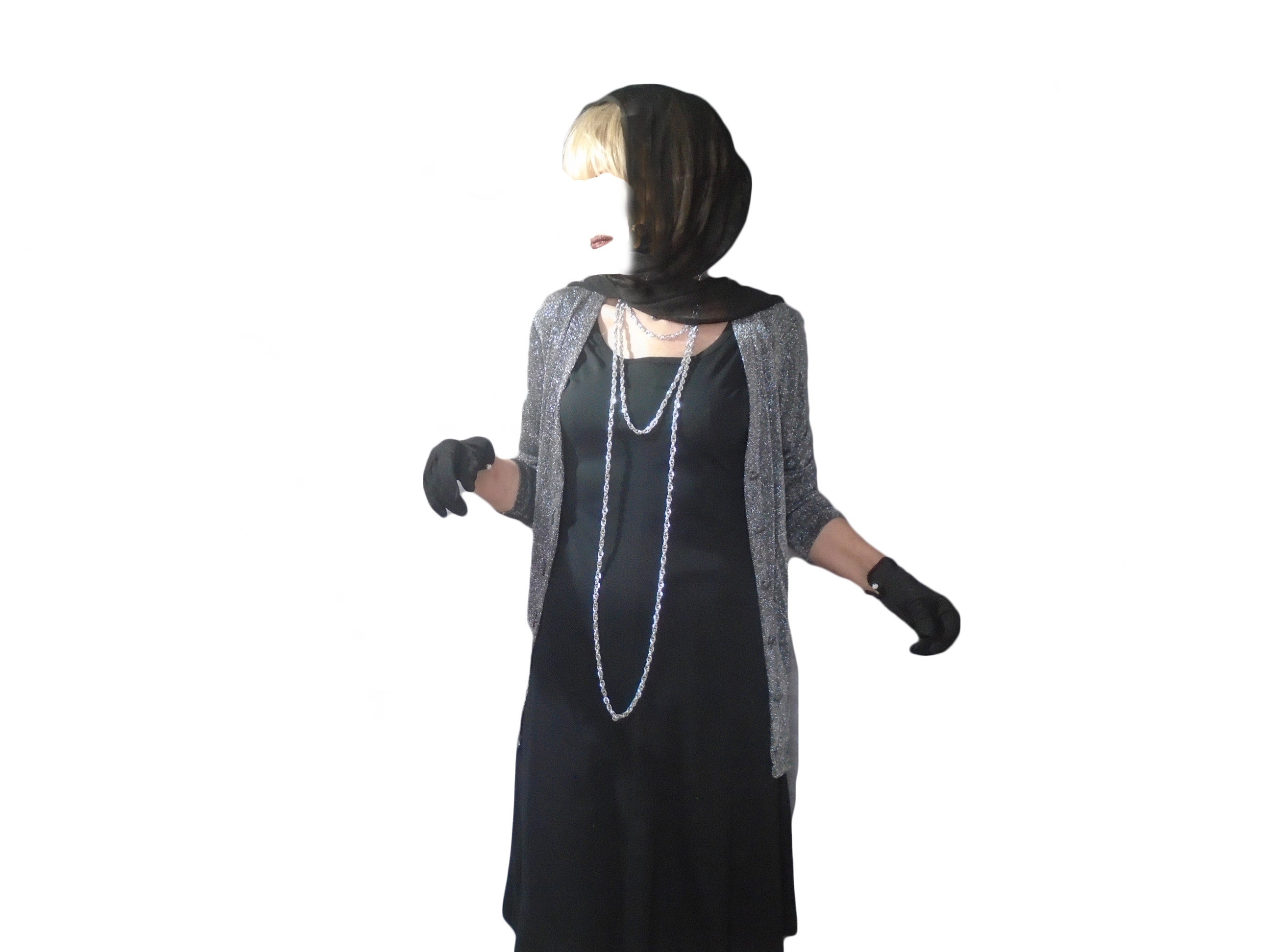 Vintage 80s Sparkly Black Silver Tweed Cardigan Top Jacket By Rabbit ...