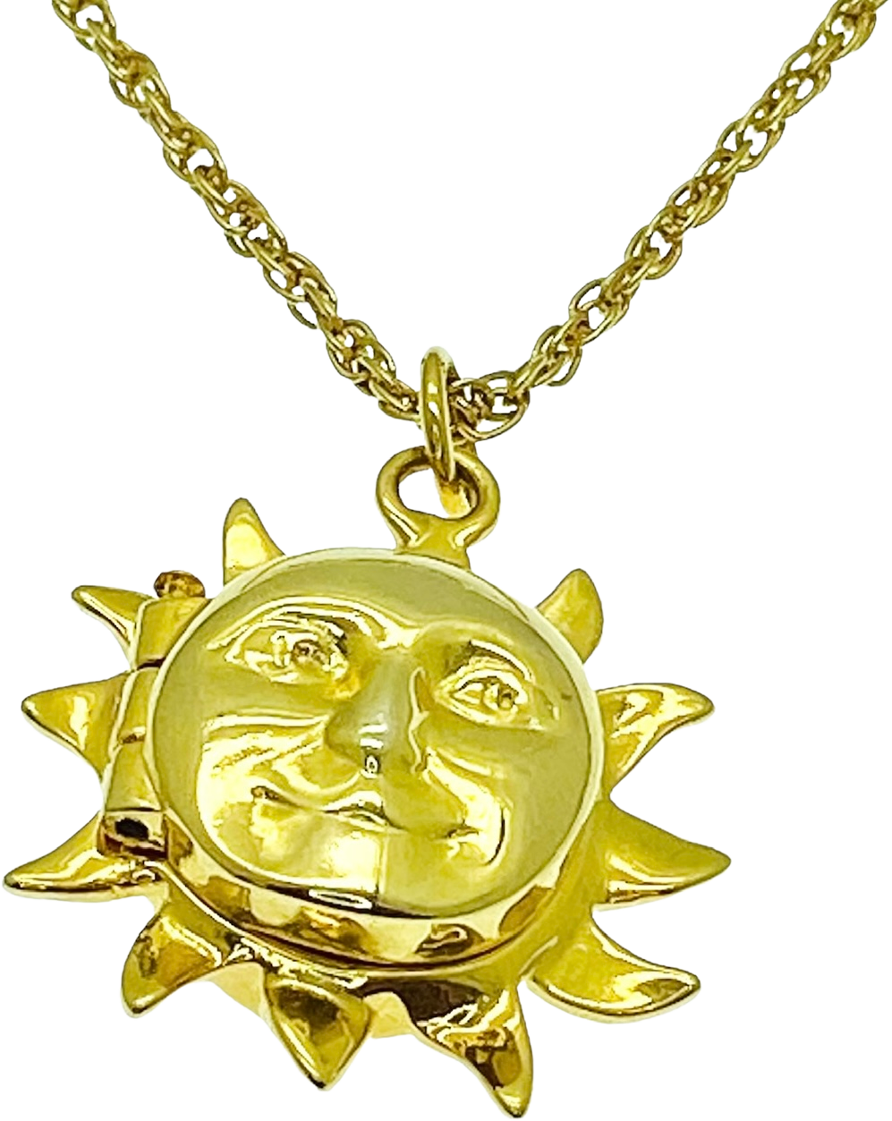 Vintage Celestial Sun Face Locket Necklace | Shop THRILLING