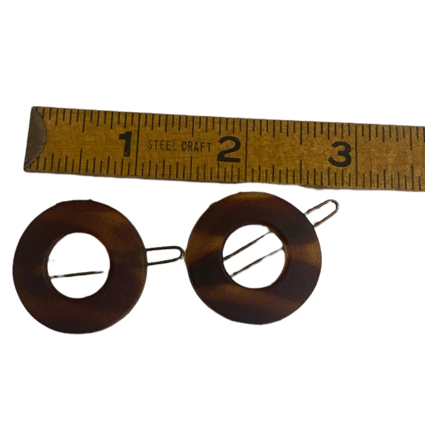 Vintage 60s Mod Round French Barrettes Tortoiseshell Color | Shop THRILLING