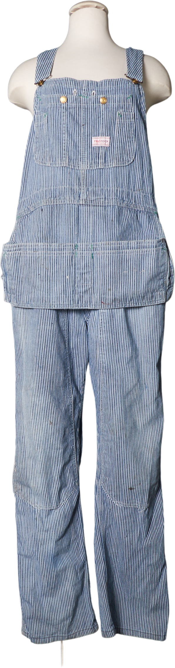 Vintage 70's Hickory Stripe Bib Apron Overalls Coveralls by Red