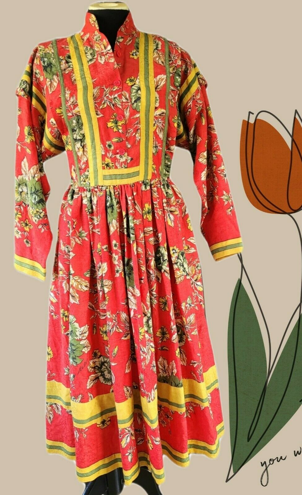 Azner Reli Vintage 70s Signed Rare Ethnic Peasant Bohemian Shirt Dress By Azner ...