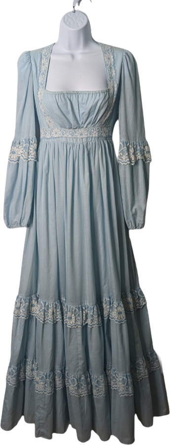 Vintage 70s Light Blue Prairie Peasant Maxi Dress By Gunne Sax | Shop ...