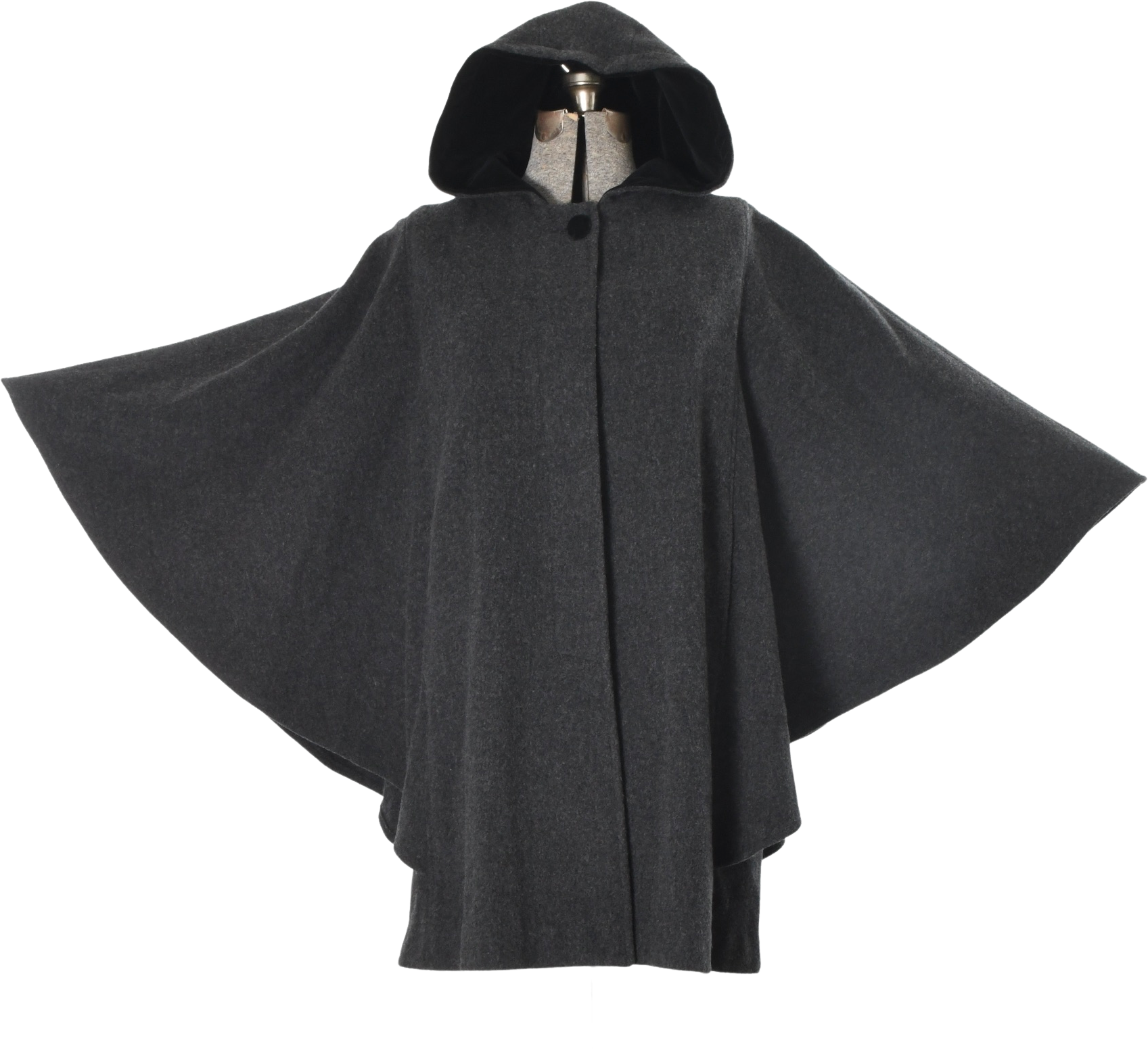 Vintage 90s Gray Wool Black Velvet Hooded Cape With Pockets By Albert ...