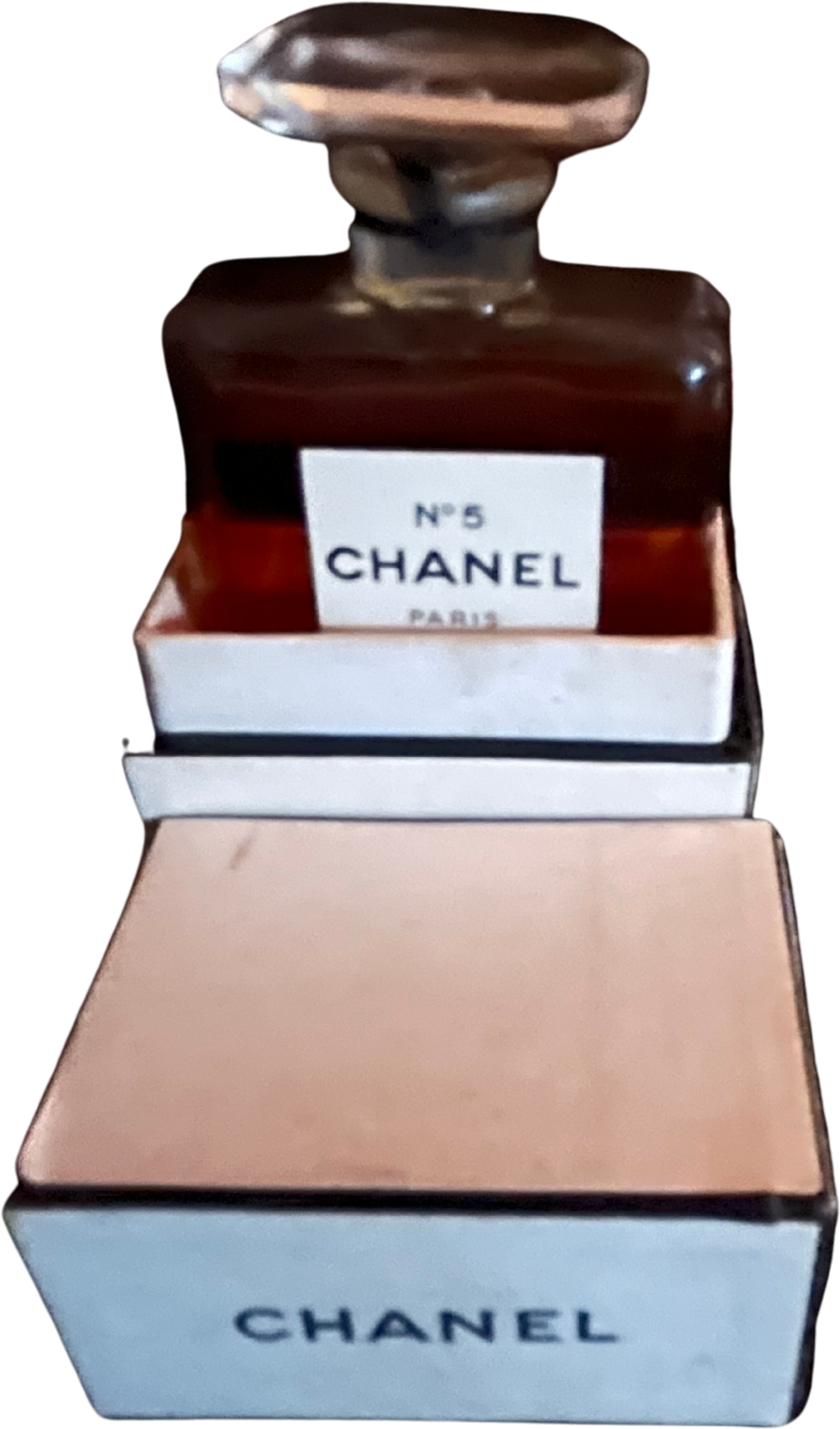 Old Chanel NO 5 Bottle Vintage Empty Glass Movie Prop Vanity Nostalgic