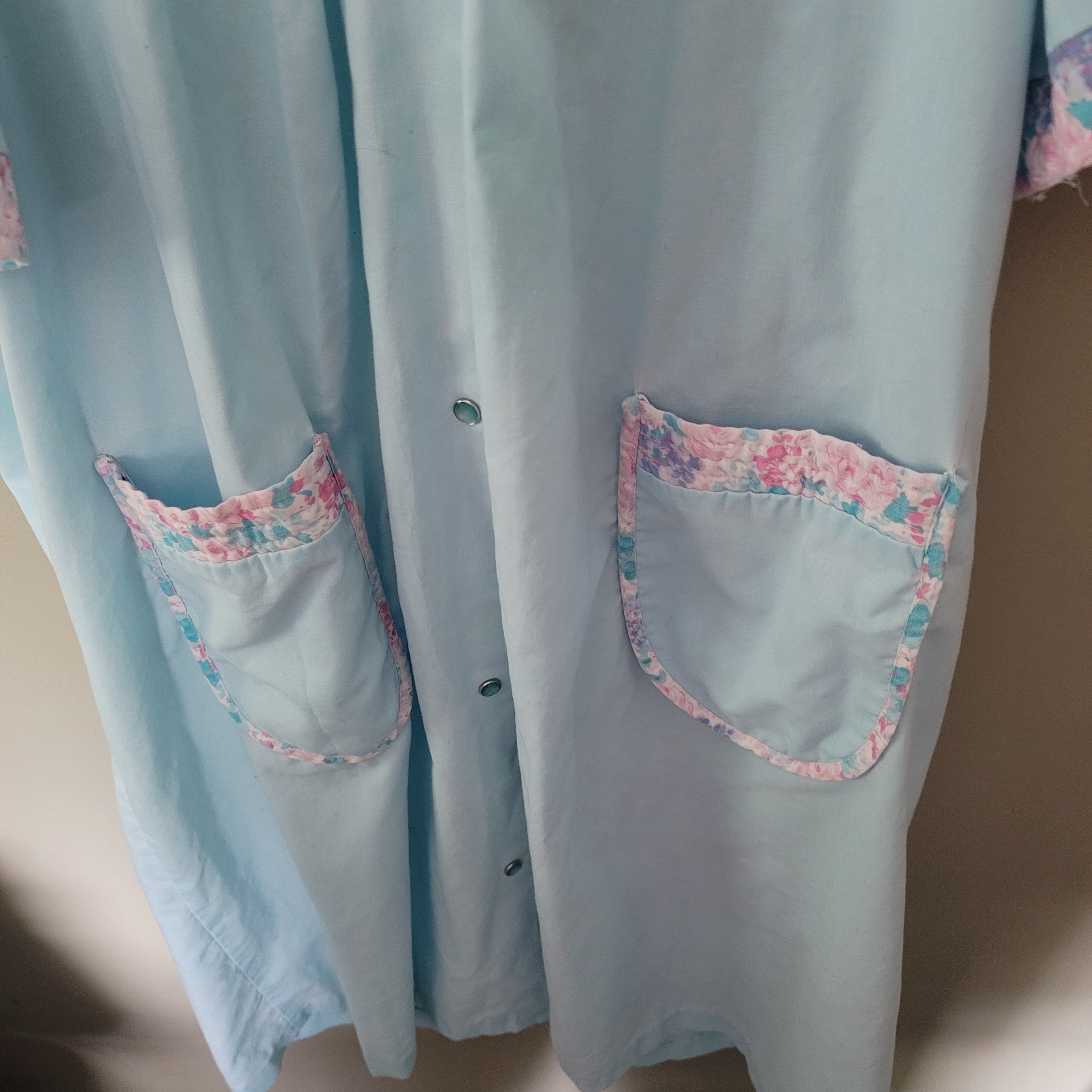 Adonna Snap Ront Robe Vintage 80s/90s Baby Blue Fairy Kei Snap Front House Coat Robe 2x By ...